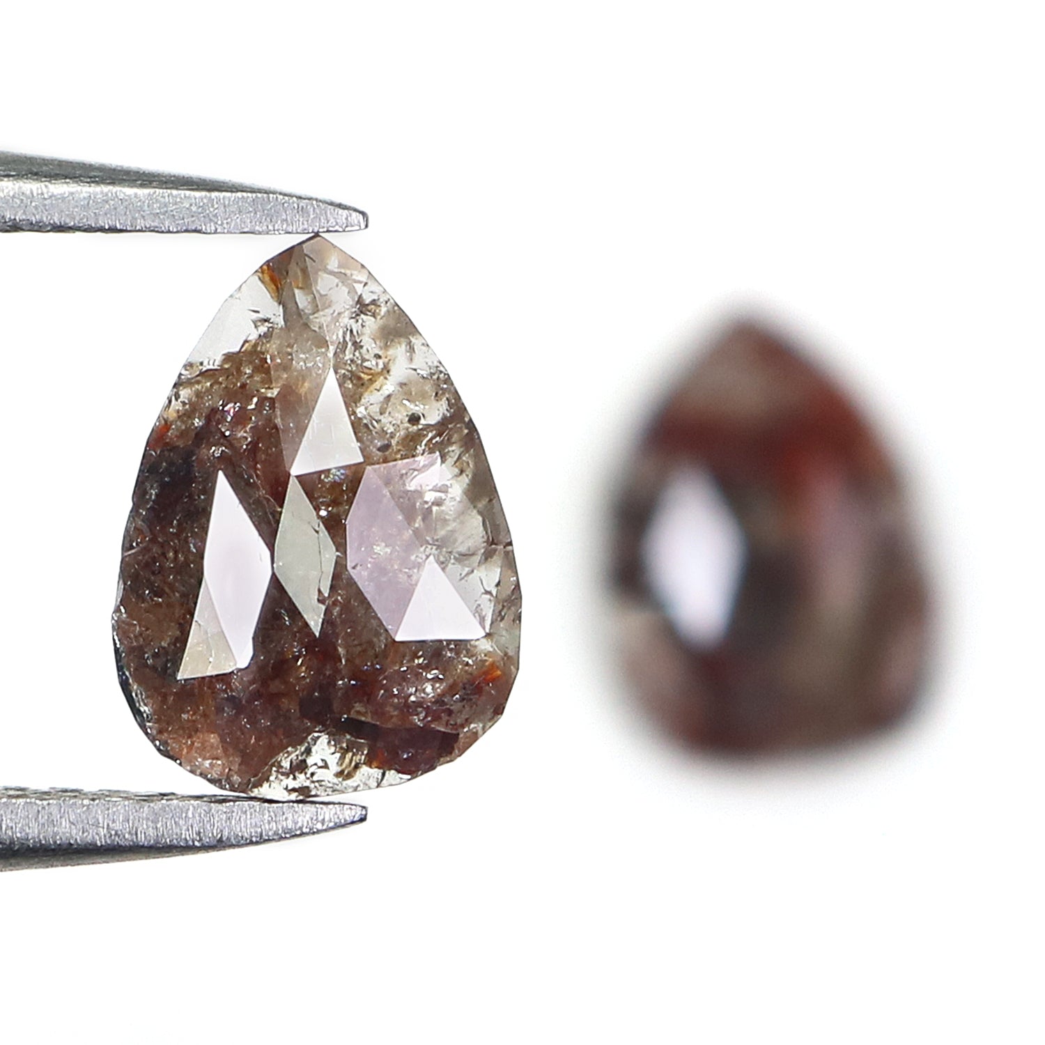 2.20 CT Natural Loose Pear Cut Pair Diamond Brown Color Pear Shape Diamond 8.80 MM Natural Loose Brown Color Pear Rose Cut Diamond N8217