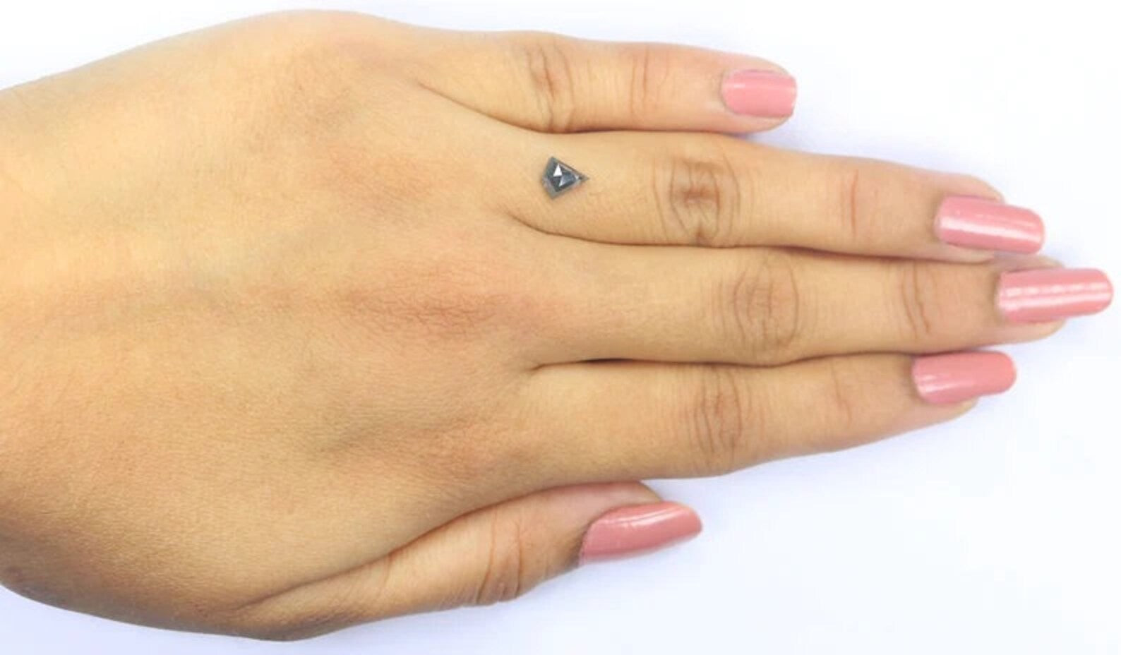 0.58 CT Natural Loose Kite Shape Diamond Salt And Pepper Kite Diamond 6.40 MM Natural Diamond Black Gray Color Kite Rose Cut Diamond NQ2125