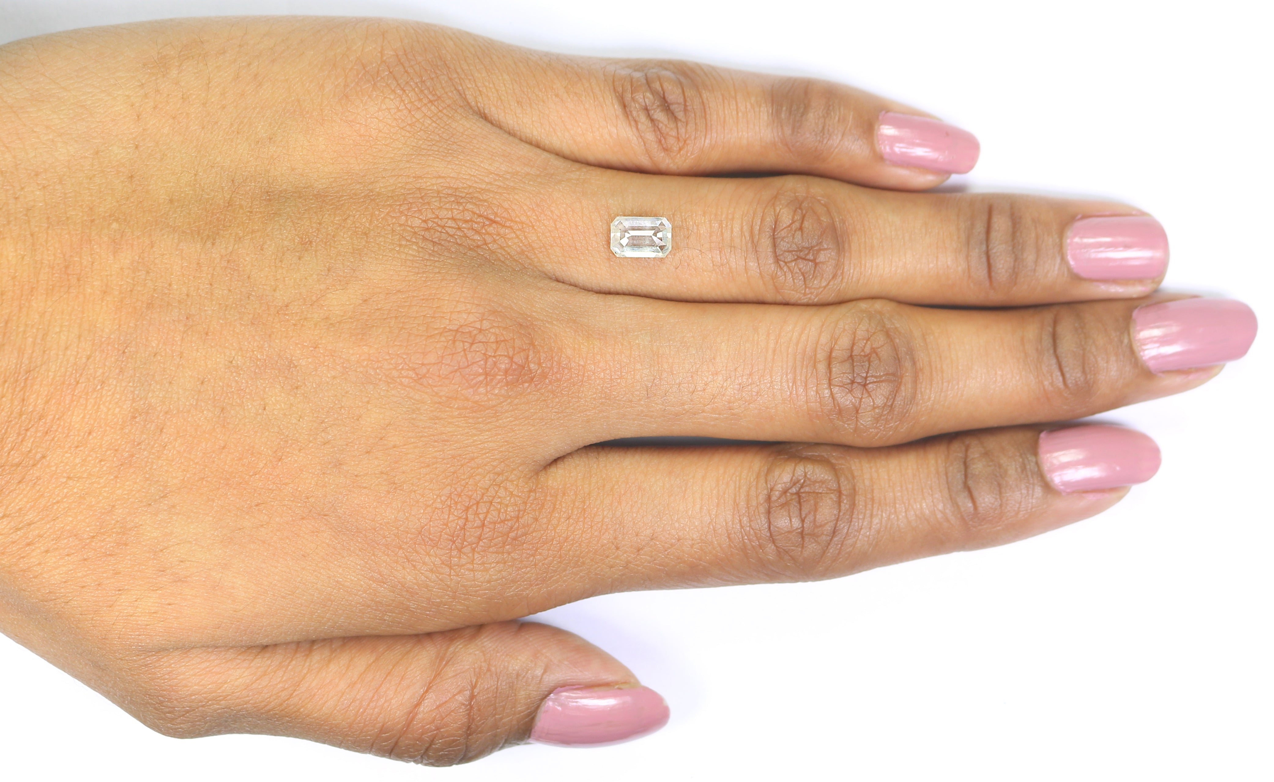 1.18 CT Natural Loose Emerald Shape Diamond White - J Color Emerald Cut Diamond 7.20 MM Natural Loose White Emerald Rose Cut Diamond L3535