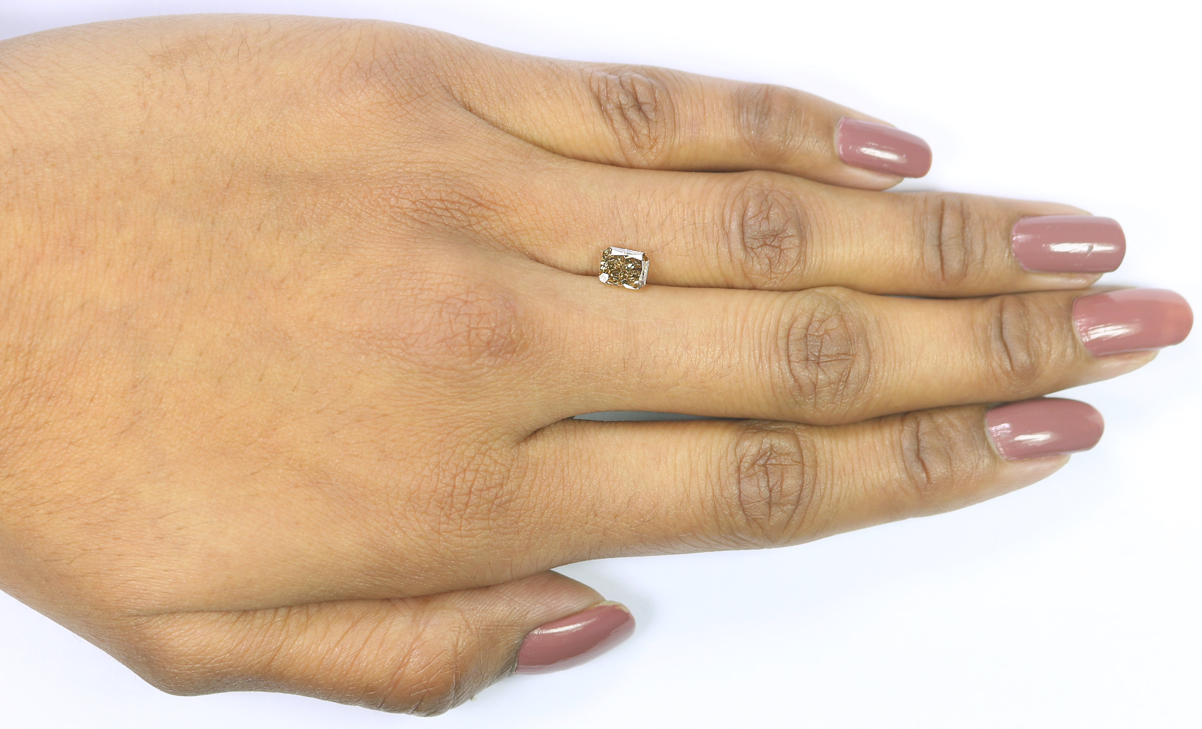 1.01 CT Natural Loose Radiant Shape Diamond Brown Color Radiant Cut Diamond 5.95 MM Natural Green Color Radiant Brilliant Cut Diamond L3592