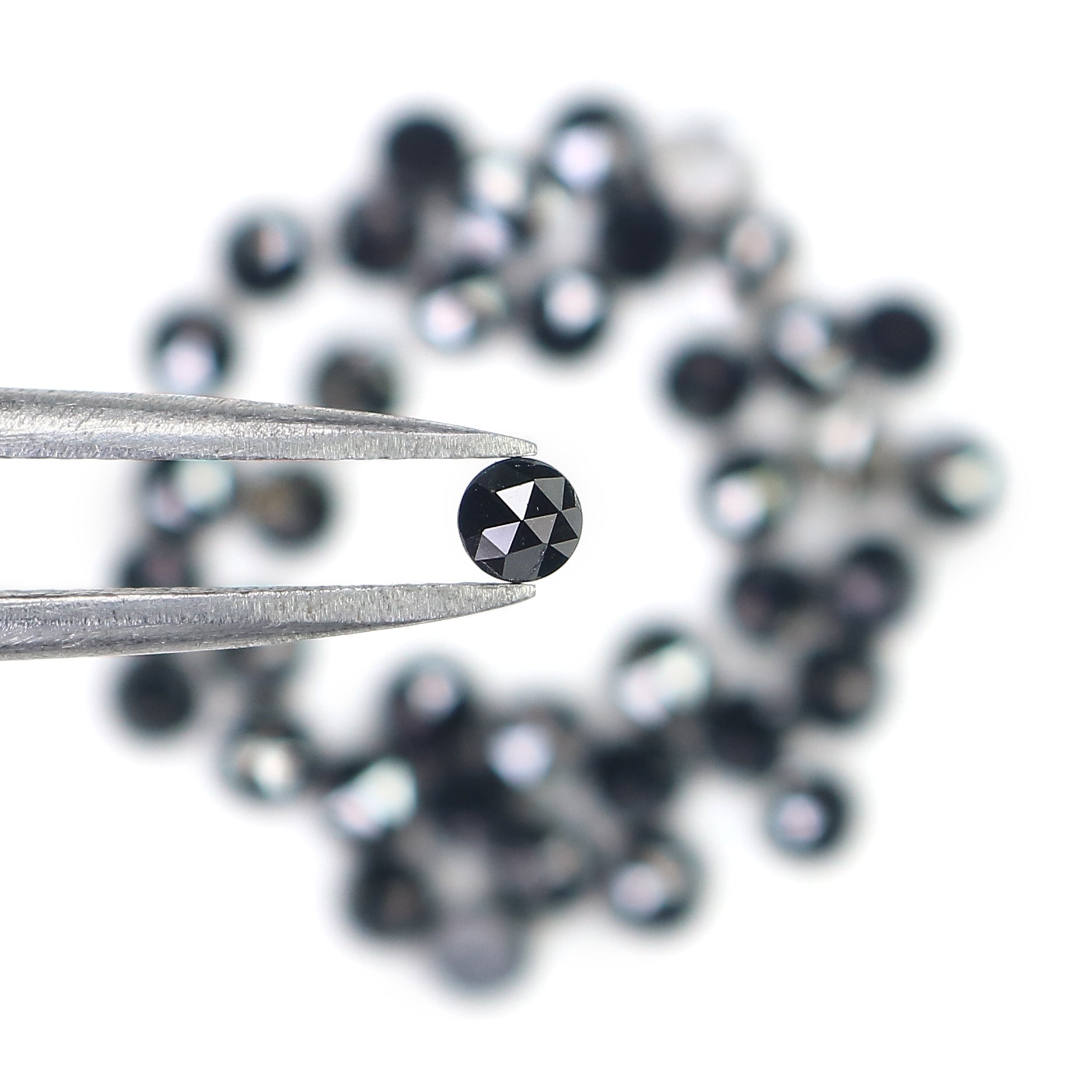 4.36 CT Natural Loose Round Rose Cut Diamond Black Color Round Shape Diamond 2.90 MM Natural Loose Black Color Round Rose Cut Diamond LQ1766