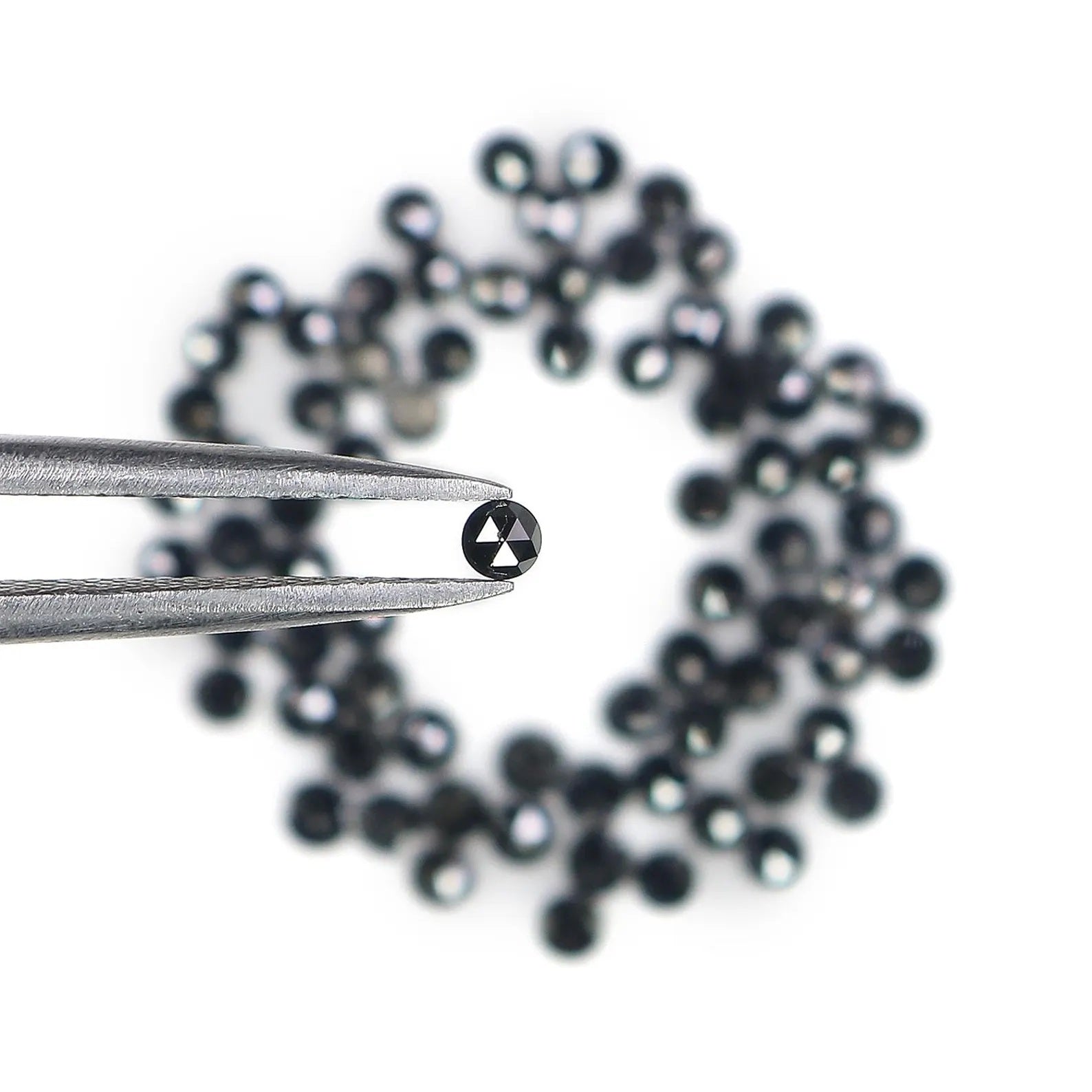 3.33 CT Natural Loose Round Shape Diamond Black Color Round Cut Diamond 2.10 MM Natural Diamond Black Color Round Rose Cut Diamond NQ1811