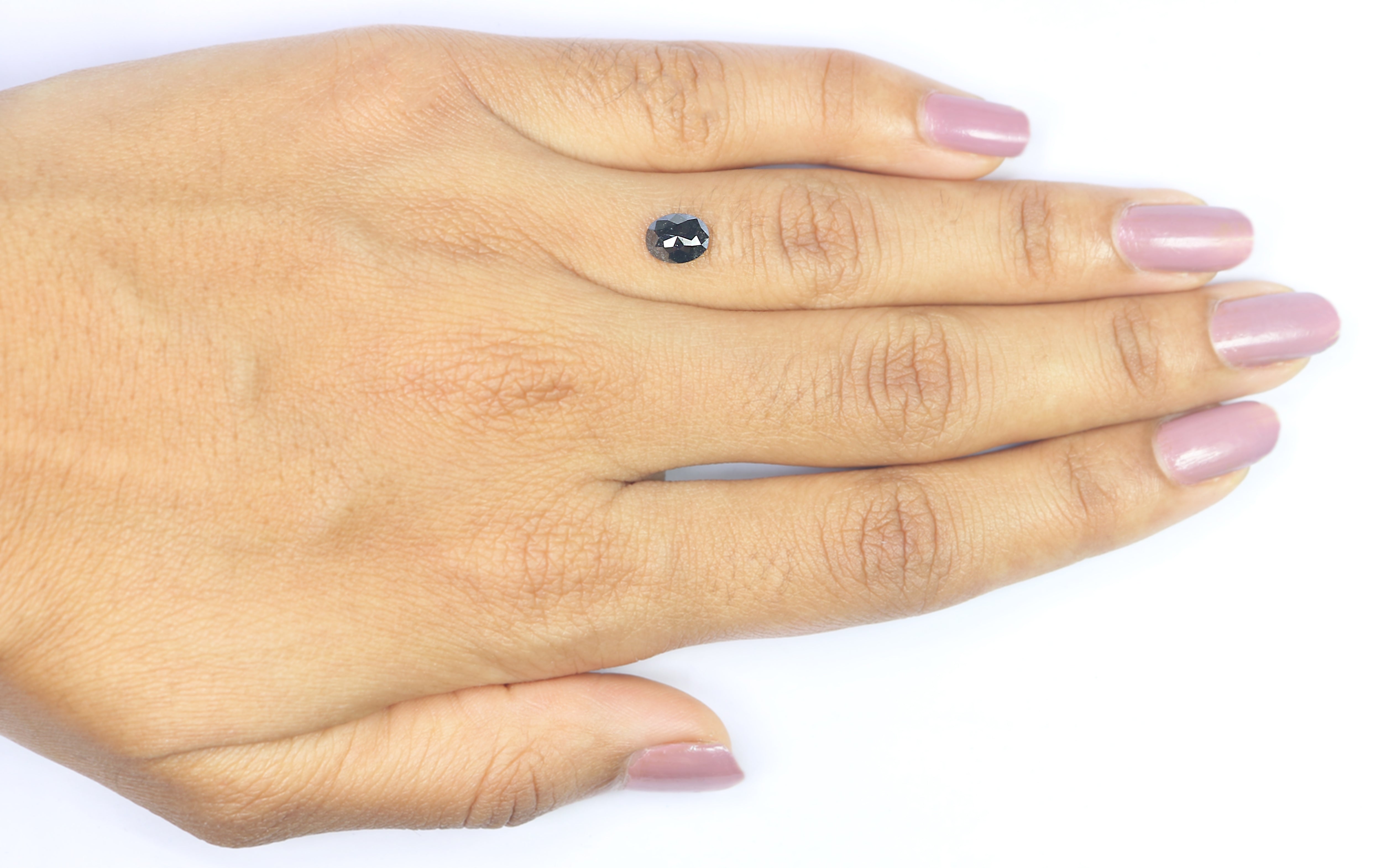 1.12 Ct Natural Loose Oval Shape Diamond Salt And Pepper Oval Cut Diamond 6.85 MM Natural Loose Diamond Oval Shape Rose Cut Diamond LQ1586