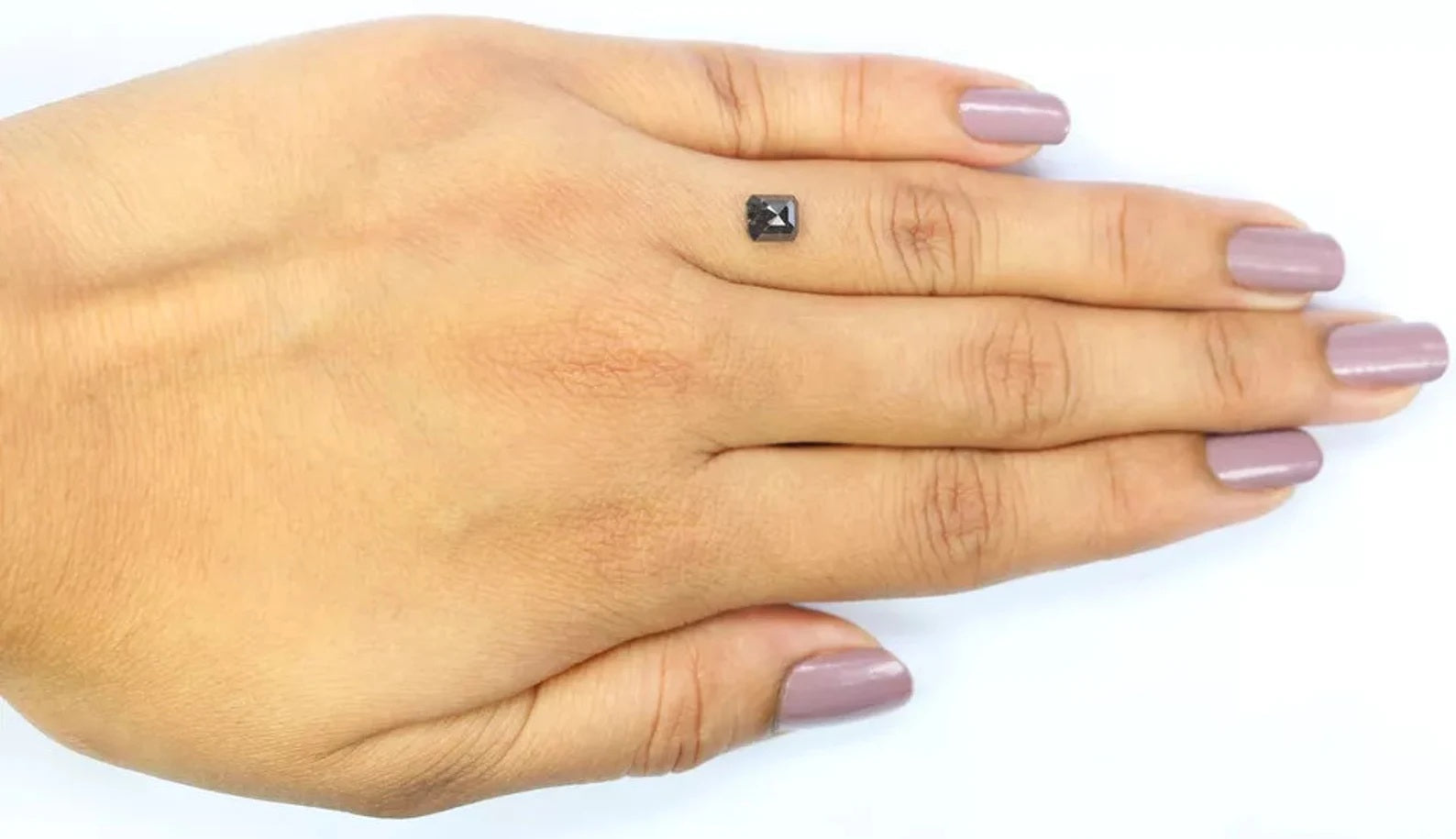0.76 CT Natural Loose Emerald Shape Diamond Salt And Pepper Diamond 5.35 MM Natural Loose Diamond Black Grey Emerald Rose Cut Diamond NQ7462