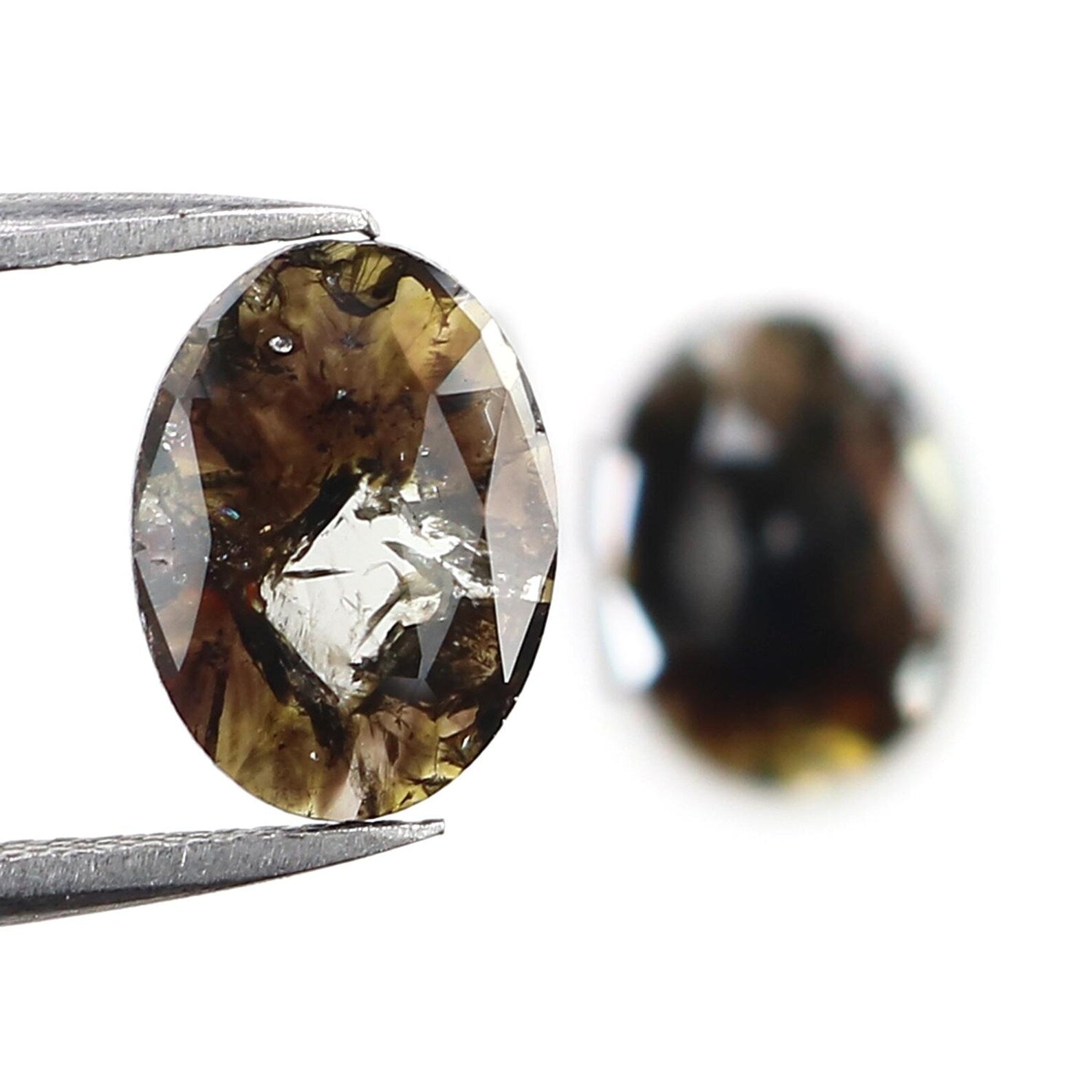 .88 CT Natural Loose Oval Cut Pair Diamond Brown Color Oval Shape Diamond 10.00 MM Natural Loose Brown Color Oval Rose Cut Diamond NQ8238