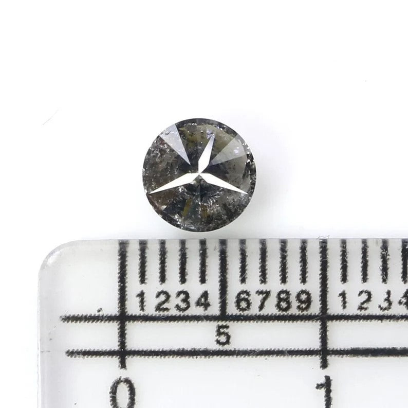 0.85 CT Natural Loose Round Shape Diamond Salt And Pepper Round Cut Diamond 5.65 MM Natural Loose Diamond Round Brilliant Cut Diamond NQ2254