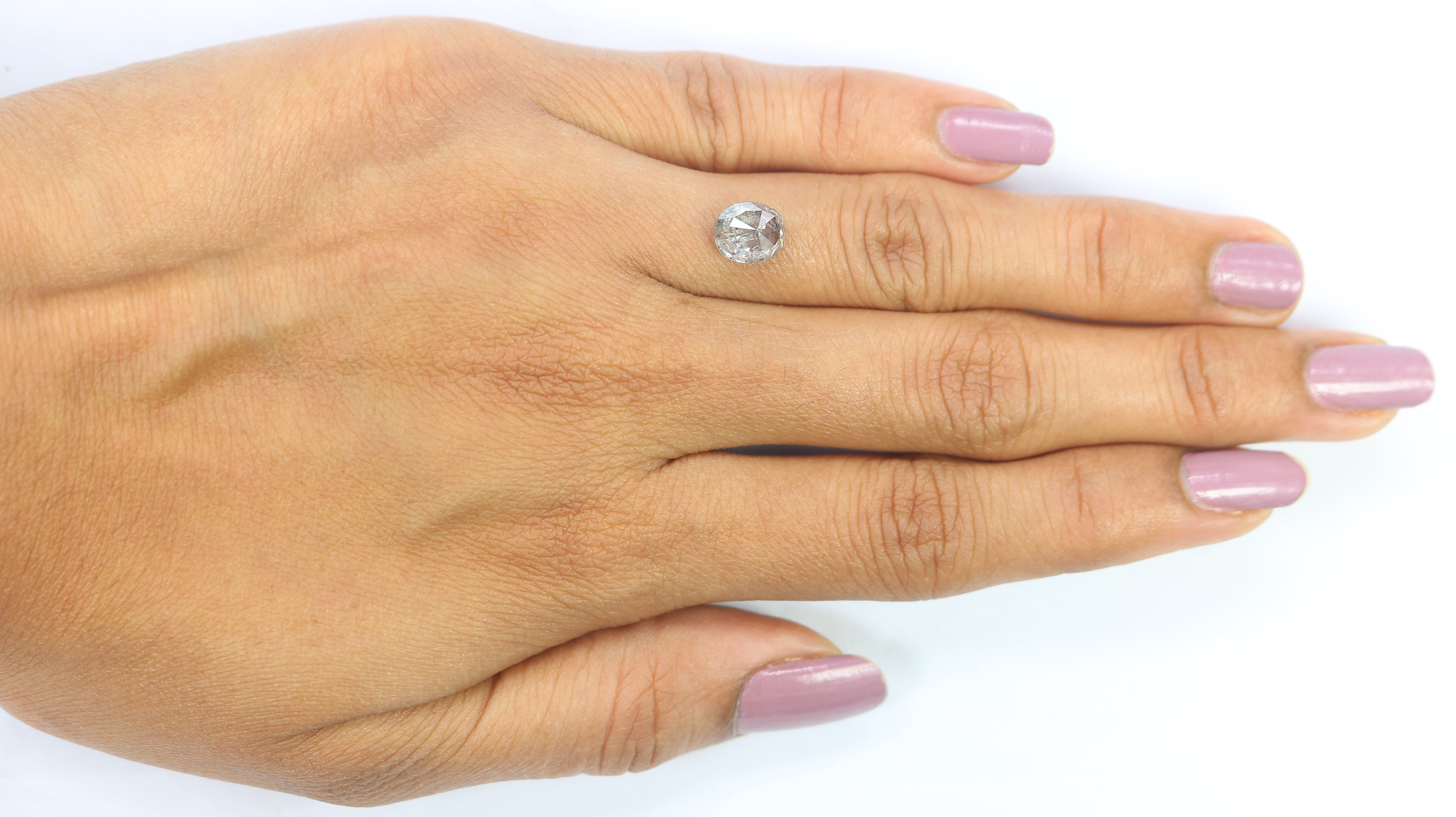 1.59 Ct Natural Loose Oval Shape Diamond Salt And Pepper Oval Cut Diamond 7.25 MM Natural Loose Black Grey Color Oval Rose Cut Diamond LC41