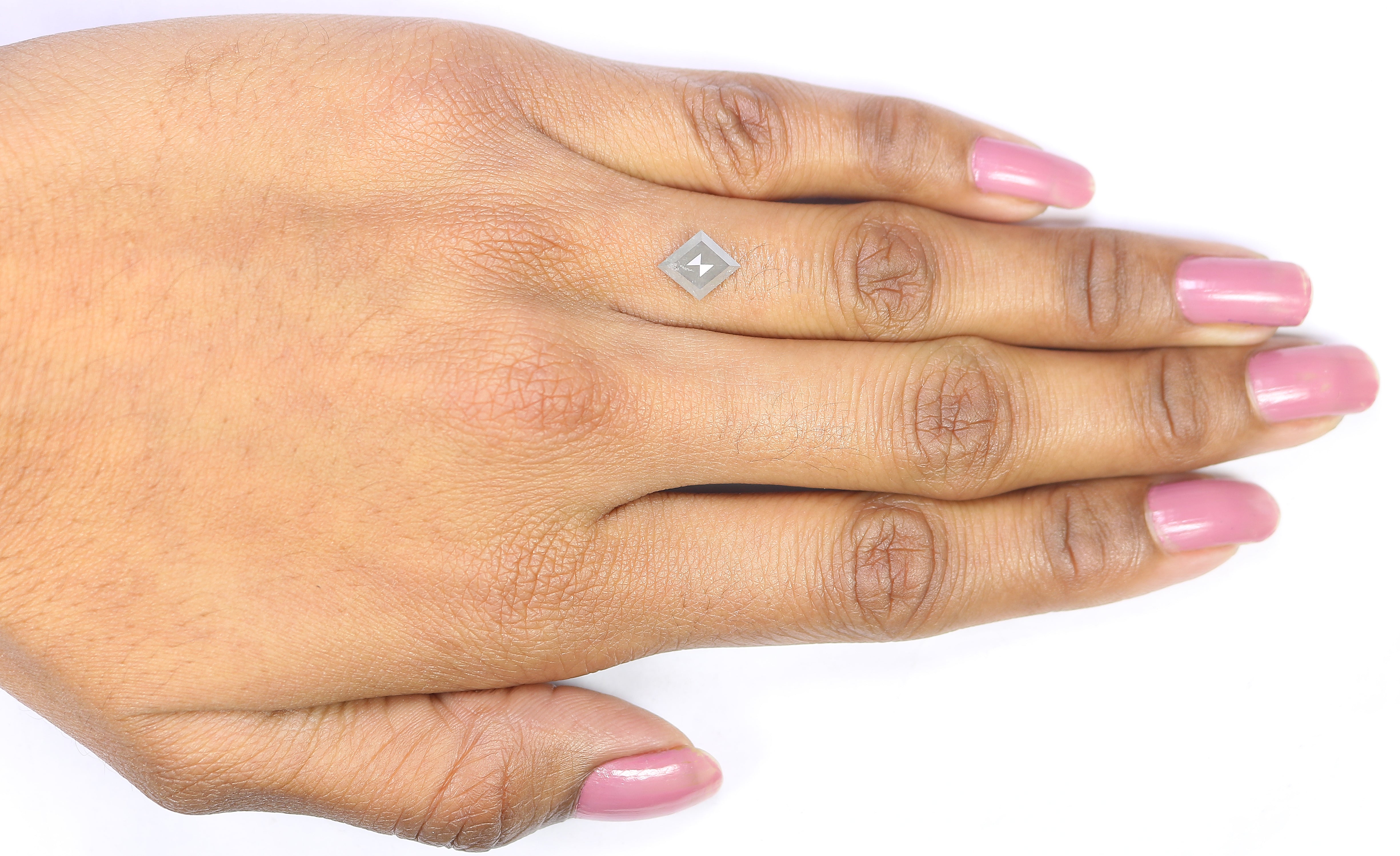 1.00 CT Natural Loose Kite Shape Diamond Salt And Pepper Kite Shape Diamond 9.10 MM Natural Loose Grey Color Kite Rose Cut Diamond QL7955