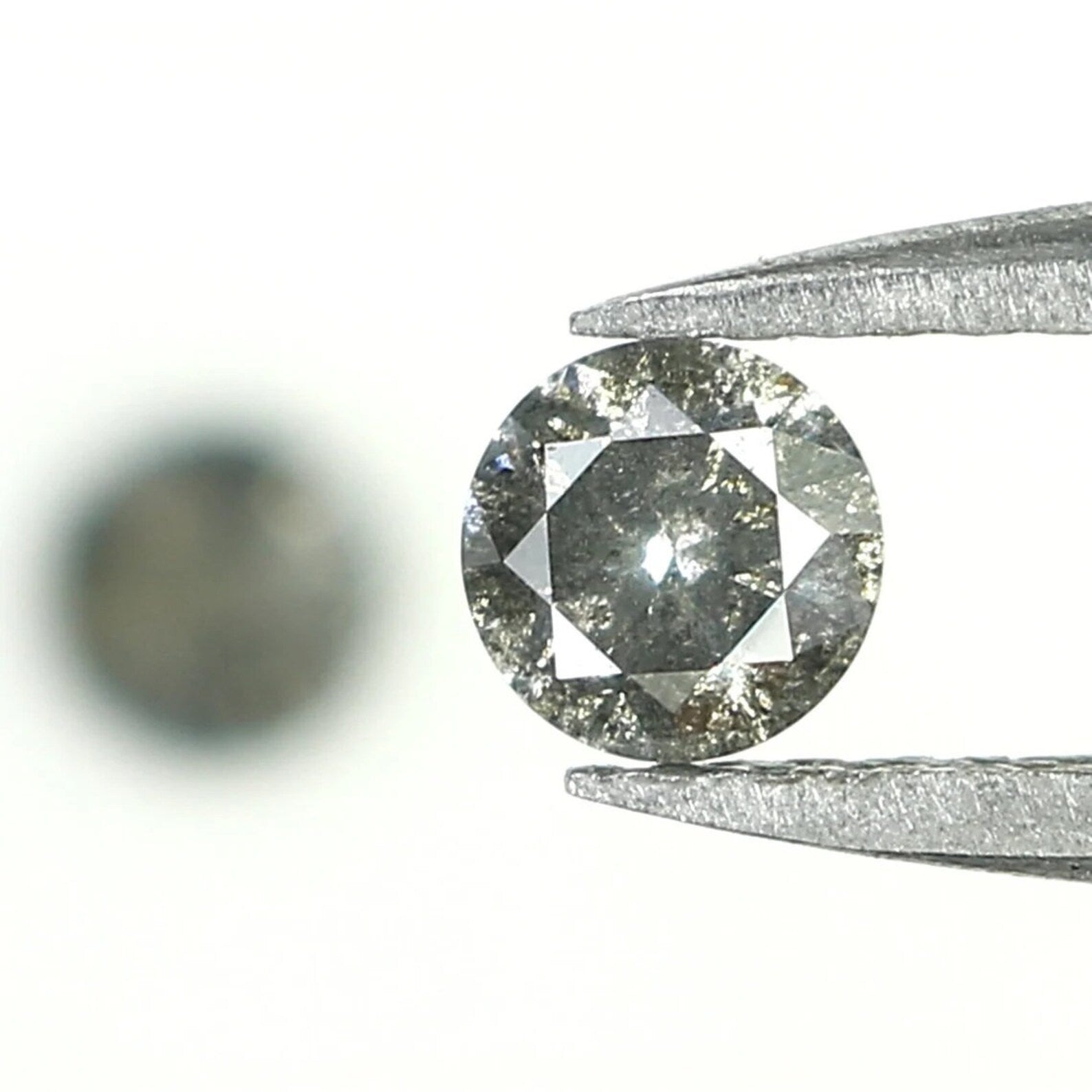 0.46 CT Natural Loose Round Shape Pair Diamond Salt And Pepper Round Diamond 3.80 MM Natural Black Gray Round Brilliant Cut Diamond NQ1479