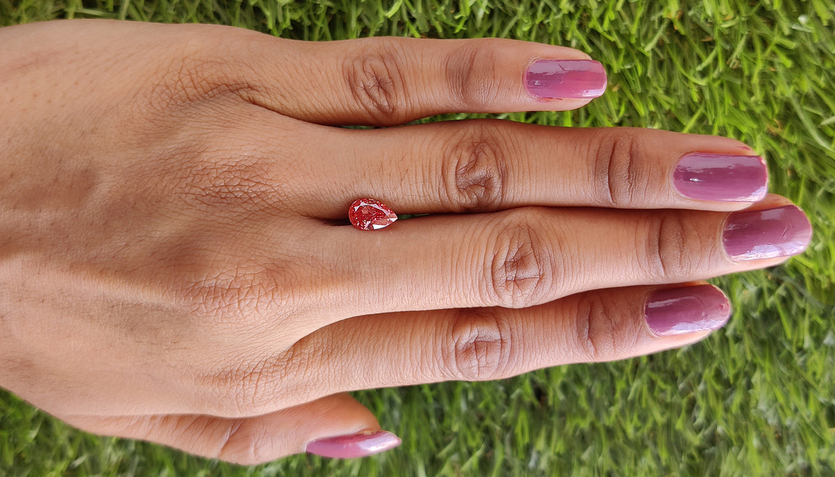 1.03 CT Lab Grown Pear Brilliant Cut Diamond Pink Color Diamond SI1 Clarity Diamond Lab Grown Diamond Lab Created Pear CVD Diamond L3694