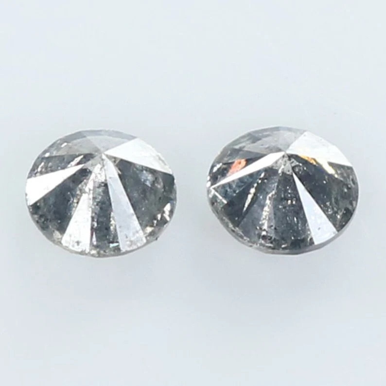 0.40 CT Natural Loose Round Shape Pair Diamond Salt And Pepper Round Cut Diamond 3.70 MM Black Gray Color Round Brilliant Cut Diamond QN301