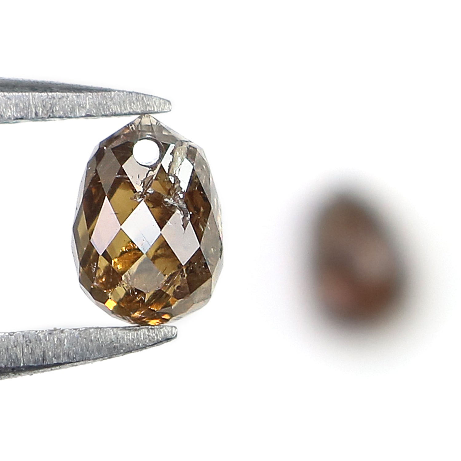 1.07 Ct Natural Loose Briolette Shape Diamond Brown Color Drop Diamond 4.90 MM Natural Loose Diamond Brown Briolette Cut Diamond LQ9993