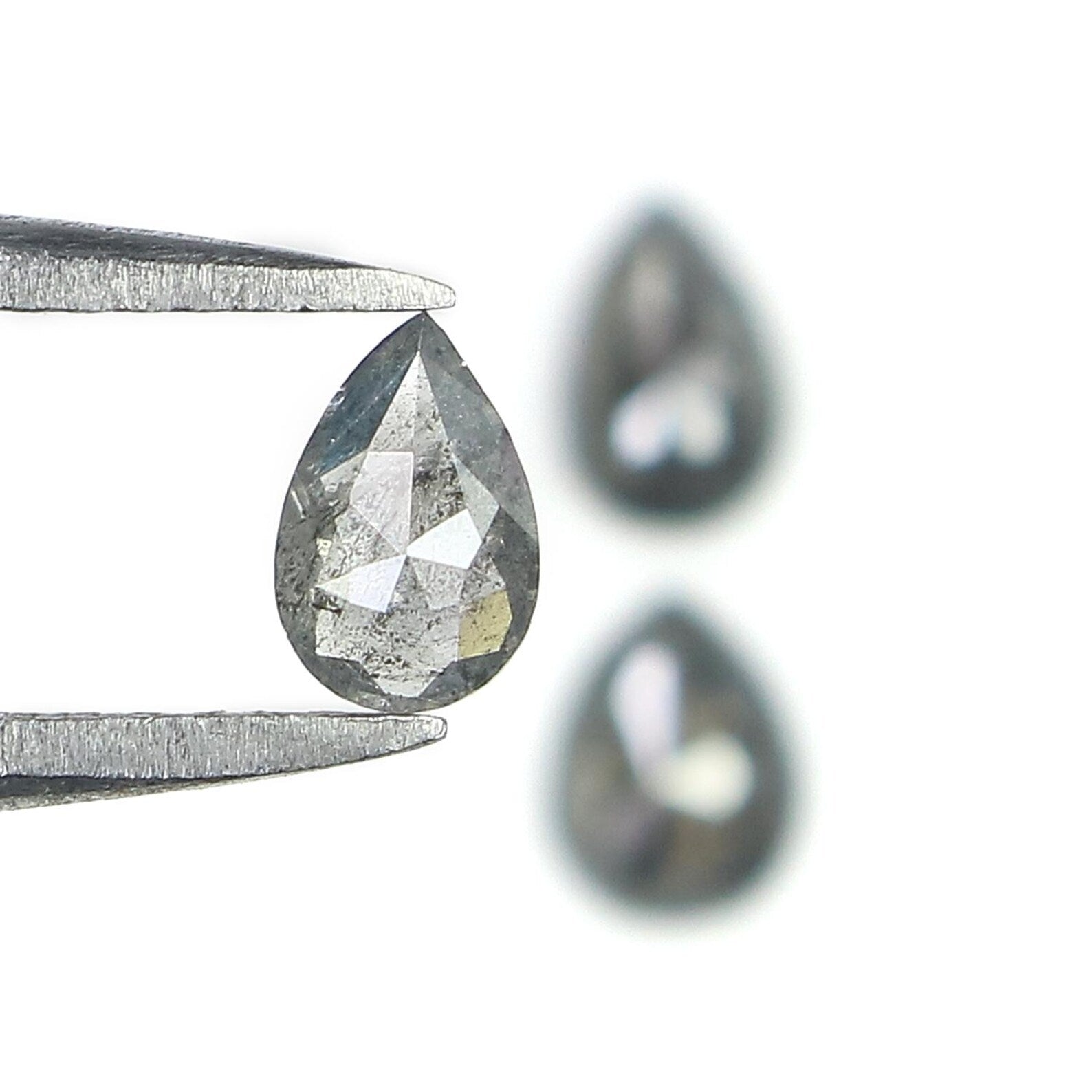 0.70 CT Natural Loose Pear Shape Diamond Salt And Pepper Pear Cut Diamond 5.15 MM Natural Loose Diamond Pear Shape Rose Cut Diamond NQ1861