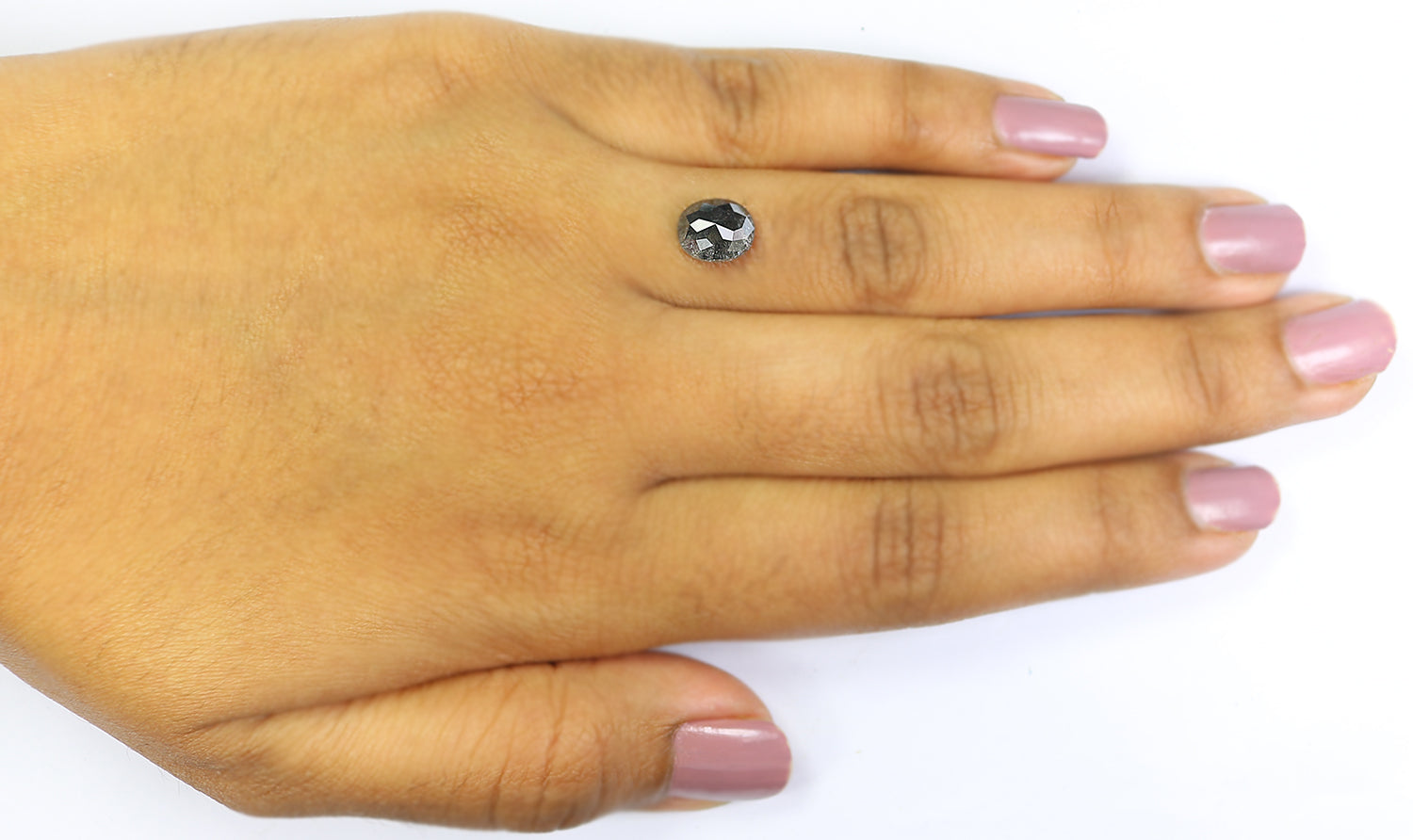 1.58 Ct Natural Loose Oval Shape Diamond Black Grey Color Oval Cut Diamond 7.85 MM Natural Salt And Pepper Oval Rose Cut Diamond LQ3312