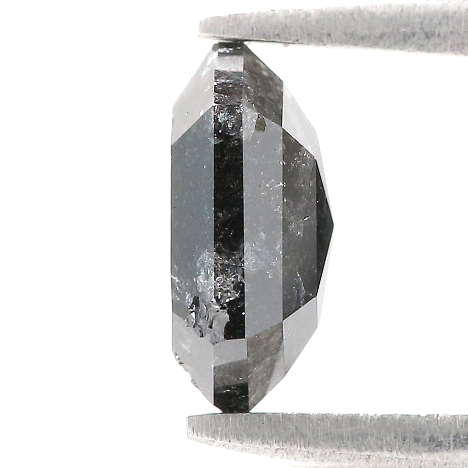 1.55 CT Natural Loose Hexagon Shape Diamond Salt And Pepper Hexagon Diamond 8.00 MM Black Grey Color Hexagon Shape Rose Cut Diamond QL734