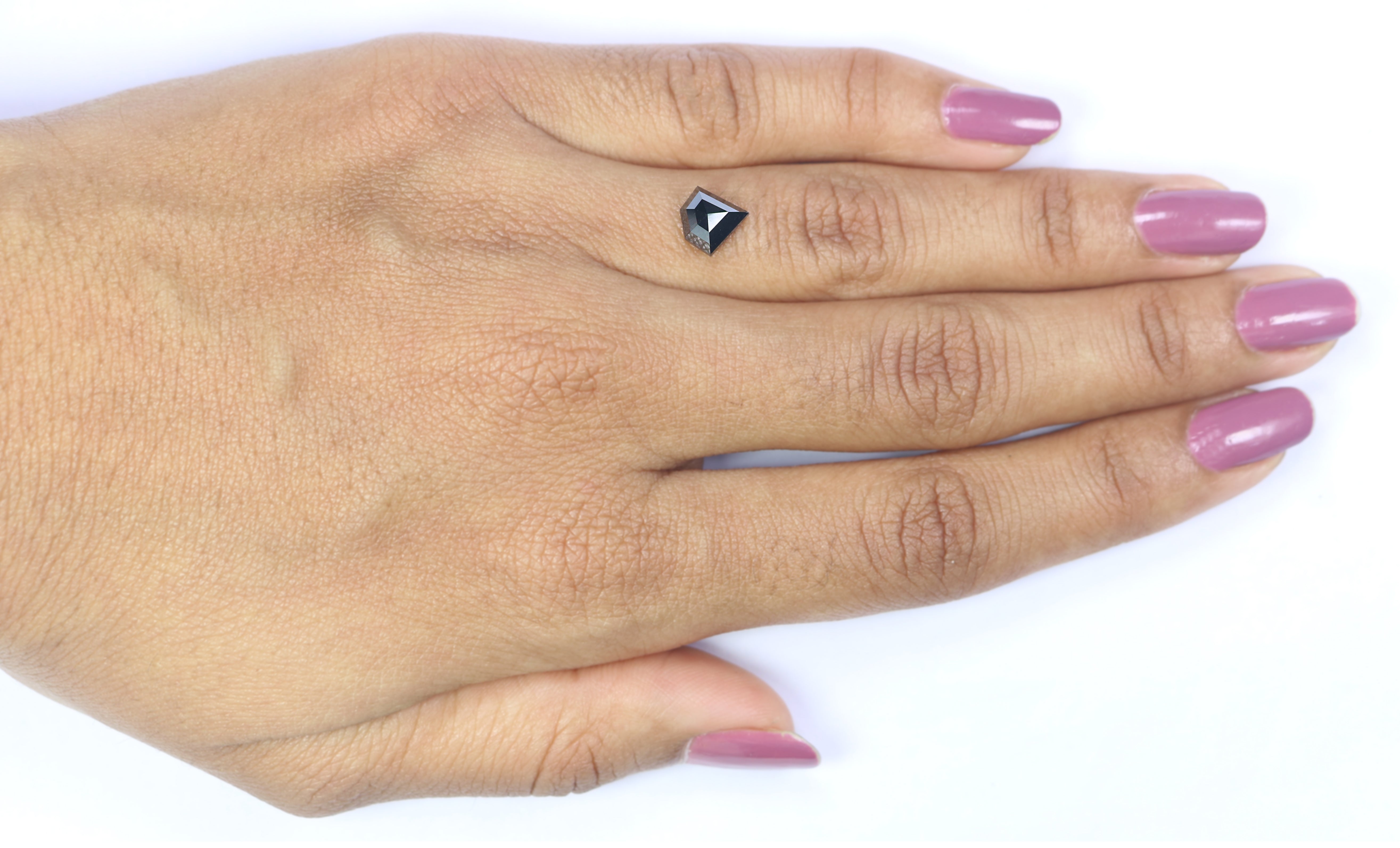 1.40 CT Natural Loose Shield Shape Diamond Black Color Shield Cut Diamond 7.40 MM Natural Black Color Diamond Shield Rose Cut Diamond LQ9698