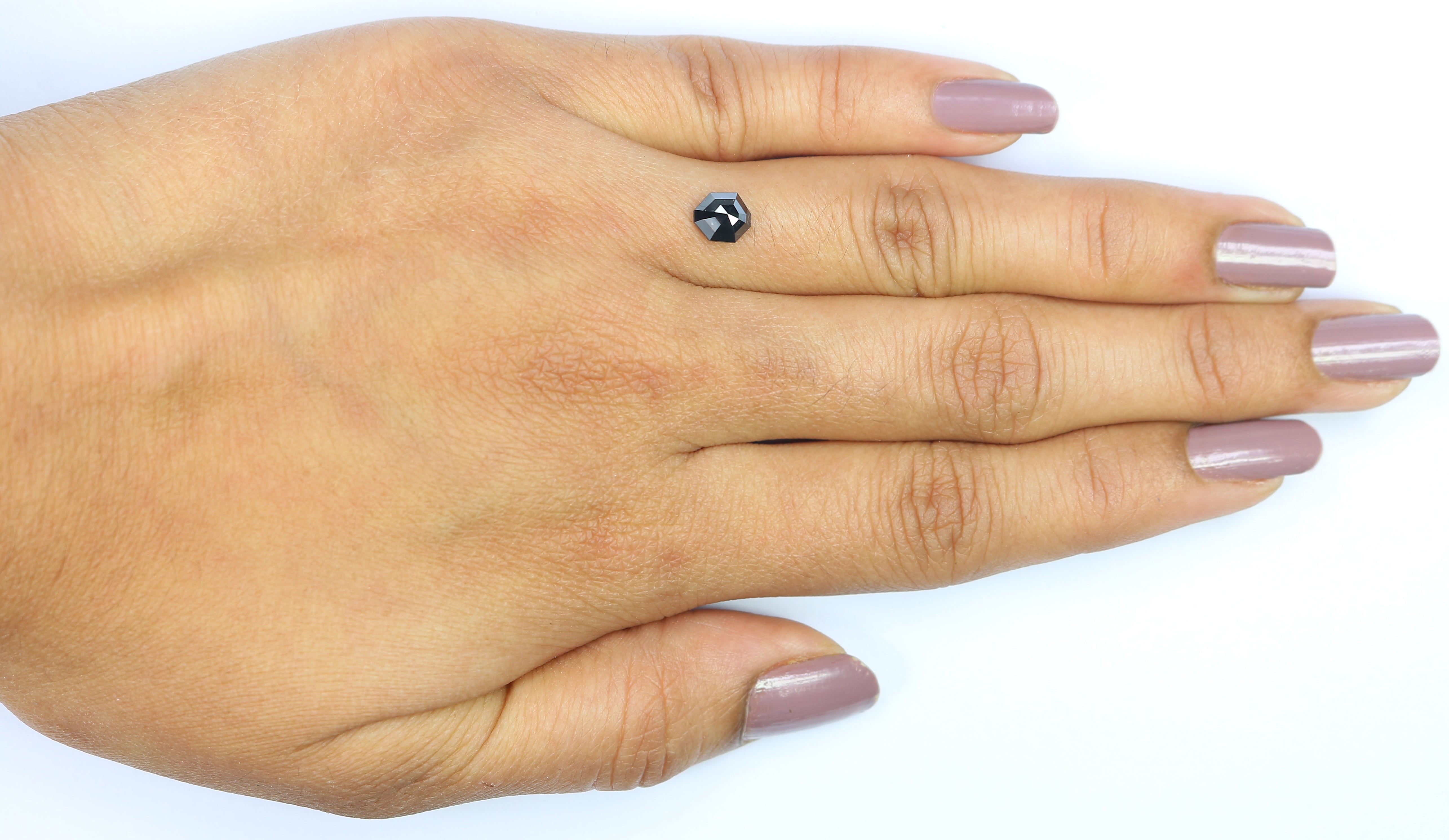 0.75 CT Natural Loose Octagon Shape Diamond Black Color Octagon Diamond 6.05 MM Natural Loose Black Color Octagon Rose Cut Diamond LQ9762