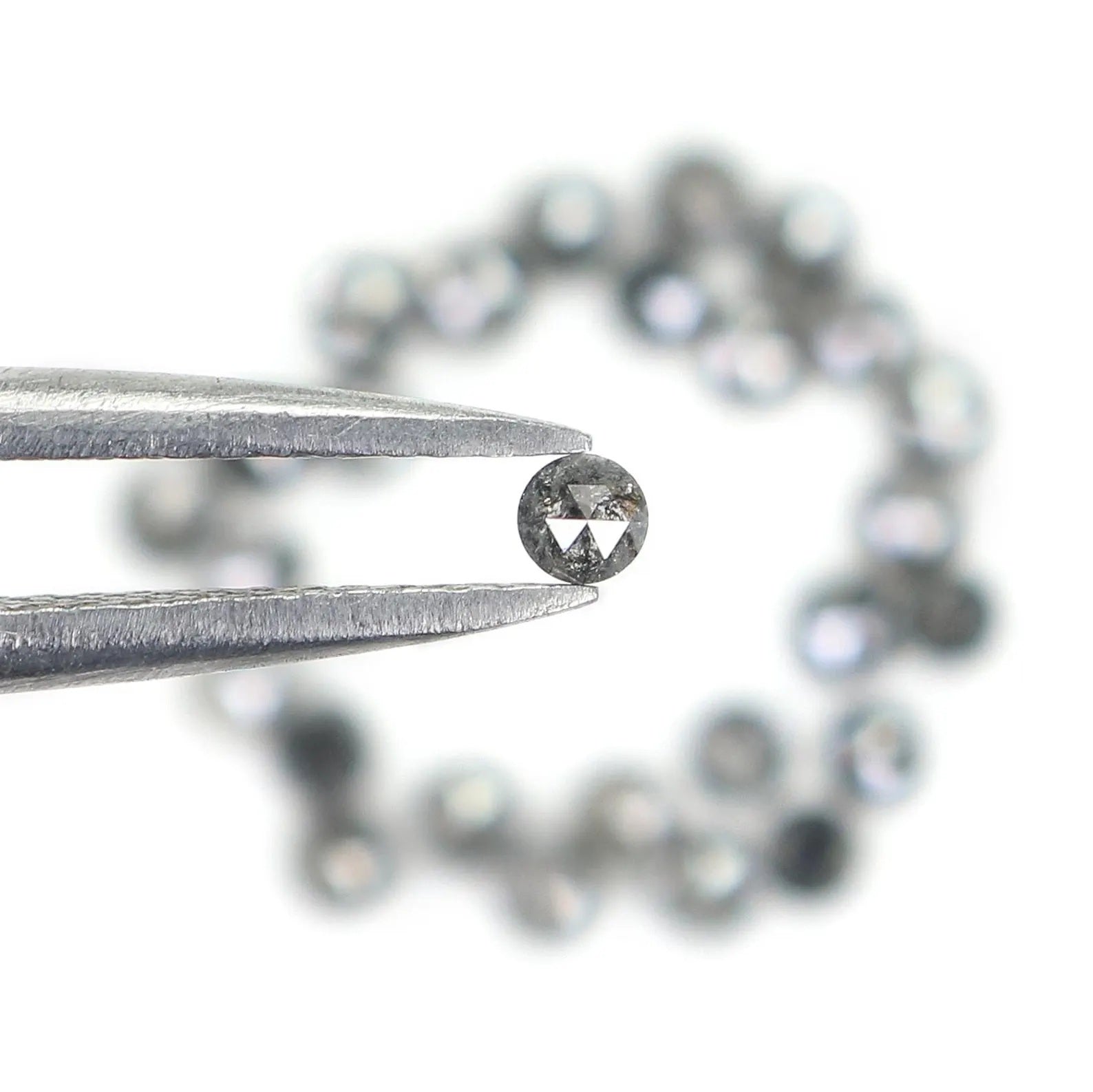 1.11 CT Natural Loose Round Shape Diamond Salt And Pepper Round Cut Diamond 2.00 MM Natural Black Grey Color Round Rose Cut Diamond NQ1835