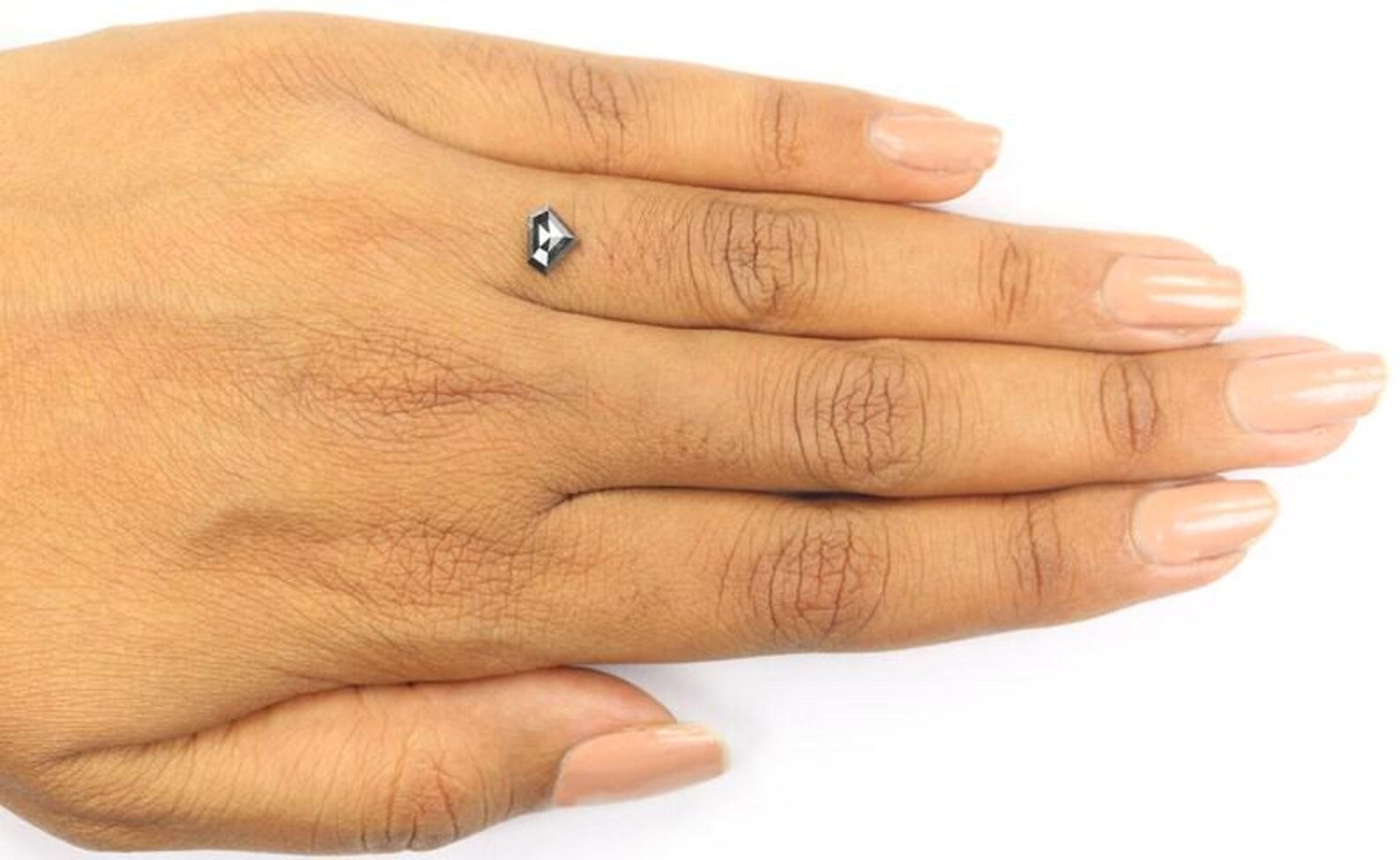0.66 Ct Natural Loose Shield Shape Diamond Salt And Pepper Shield Diamond 5.10 MM Natural Black Grey Color Shield Rose Cut Diamond NQ1532