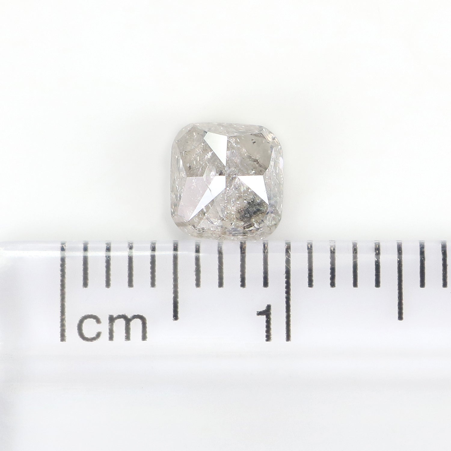 0.97 CT Natural Loose Cushion Shape Diamond Salt And Pepper Cushion Diamond 5.20 MM Natural Grey Color Cushion Brilliant Cut Diamond LQ7410