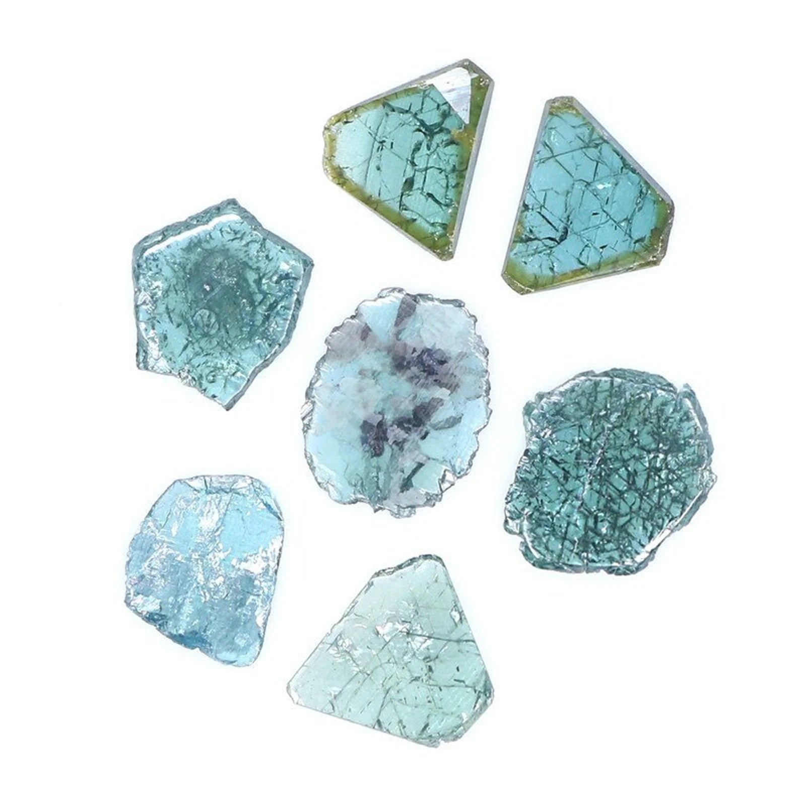 1.20 CT Natural Loose Slice Shape Diamond Blue Color Irregular Cut Diamond 6.00 MM Natural Loose Diamond Slice Shape Rose Cut Diamond NQ369