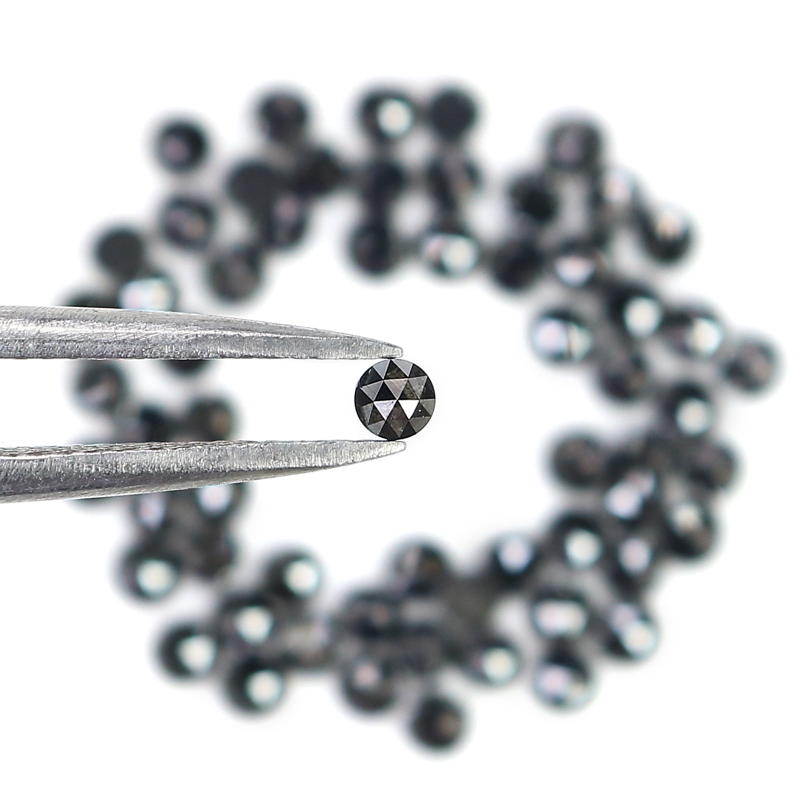 3.35 CT Natural Loose Round Rose Cut Diamond Black Color Round Shape Diamond 2.30 MM Natural Loose Black Color Round Rose Cut Diamond LQ1789