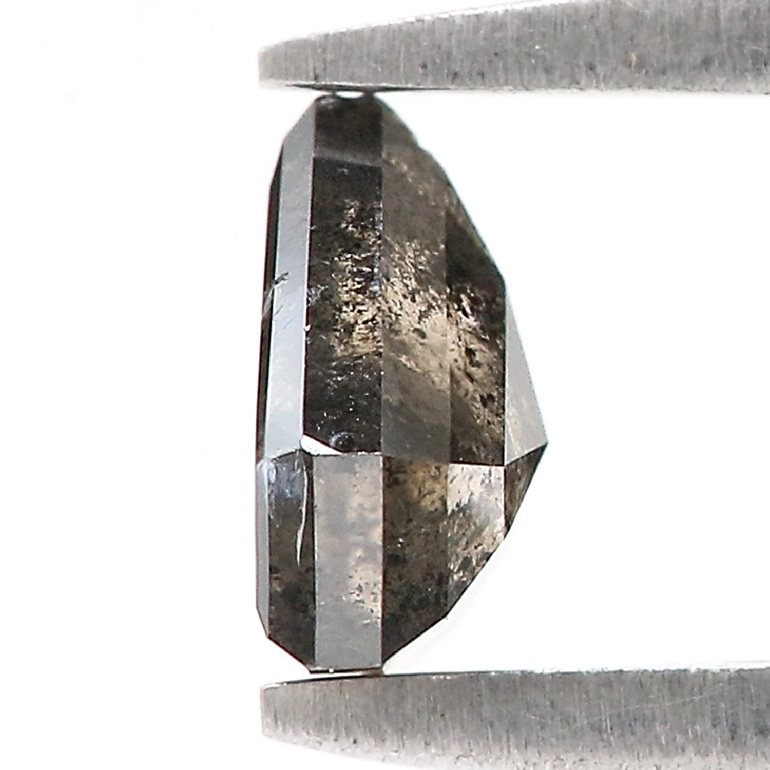 0.89 Ct Natural Loose Shield Shape Diamond Salt And Pepper Shield Cut Diamond 5.75 MM Black Gray Color Shield Shape Rose Cut Diamond QL9565