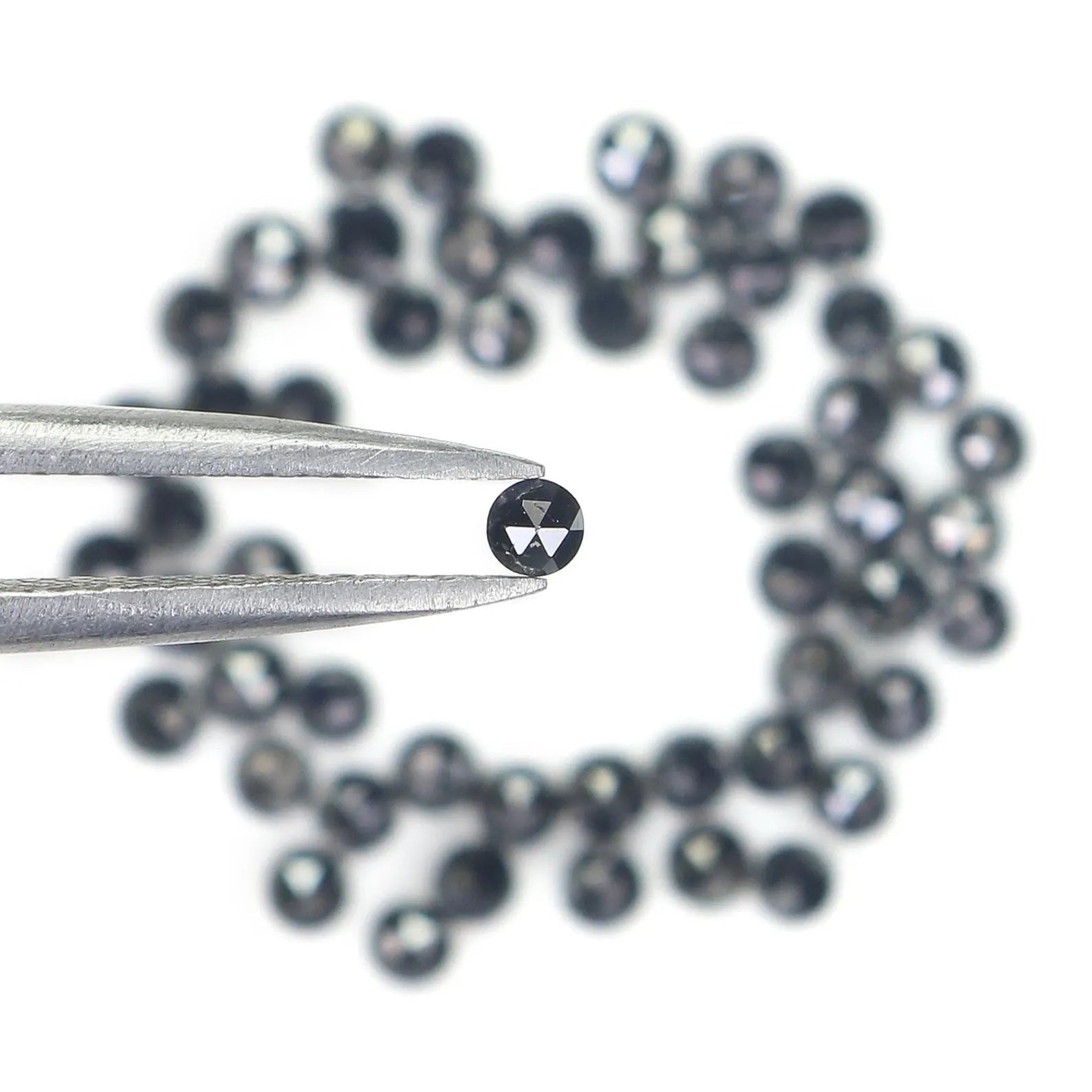 2.93 CT Natural Loose Round Shape Diamond Black Color Round Cut Diamond 2.30 MM Natural Loose Black Color Round Rose Cut Diamond NQ1801