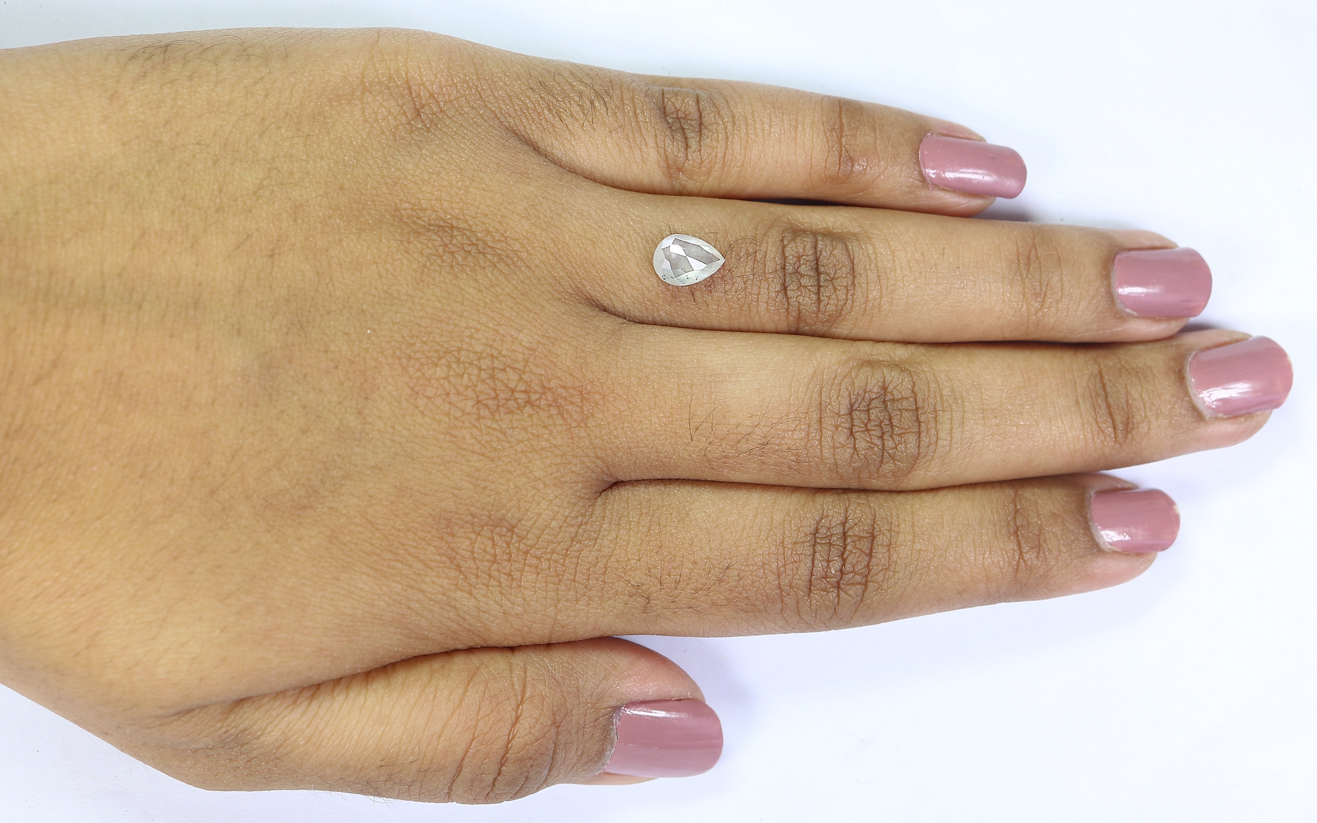 1.27 CT Natural Loose Pear Shape Diamond Grey Color Pear Cut Diamond 7.75 MM Natural Loose Salt And Pepper Pear Rose Cut Diamond LQ3318