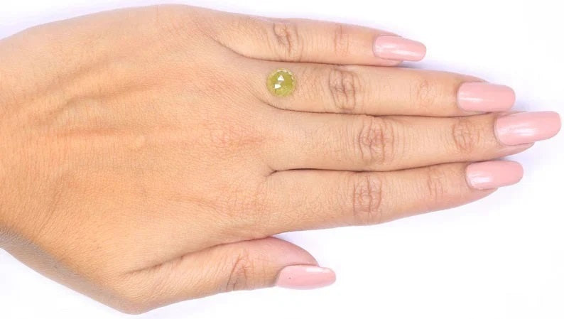 2.57 CT Natural Loose Round Shape Diamond Yellow Color Round Cut Diamond 8.00 MM Natural Diamond Yellow Color Round Rose Cut Diamond QN588