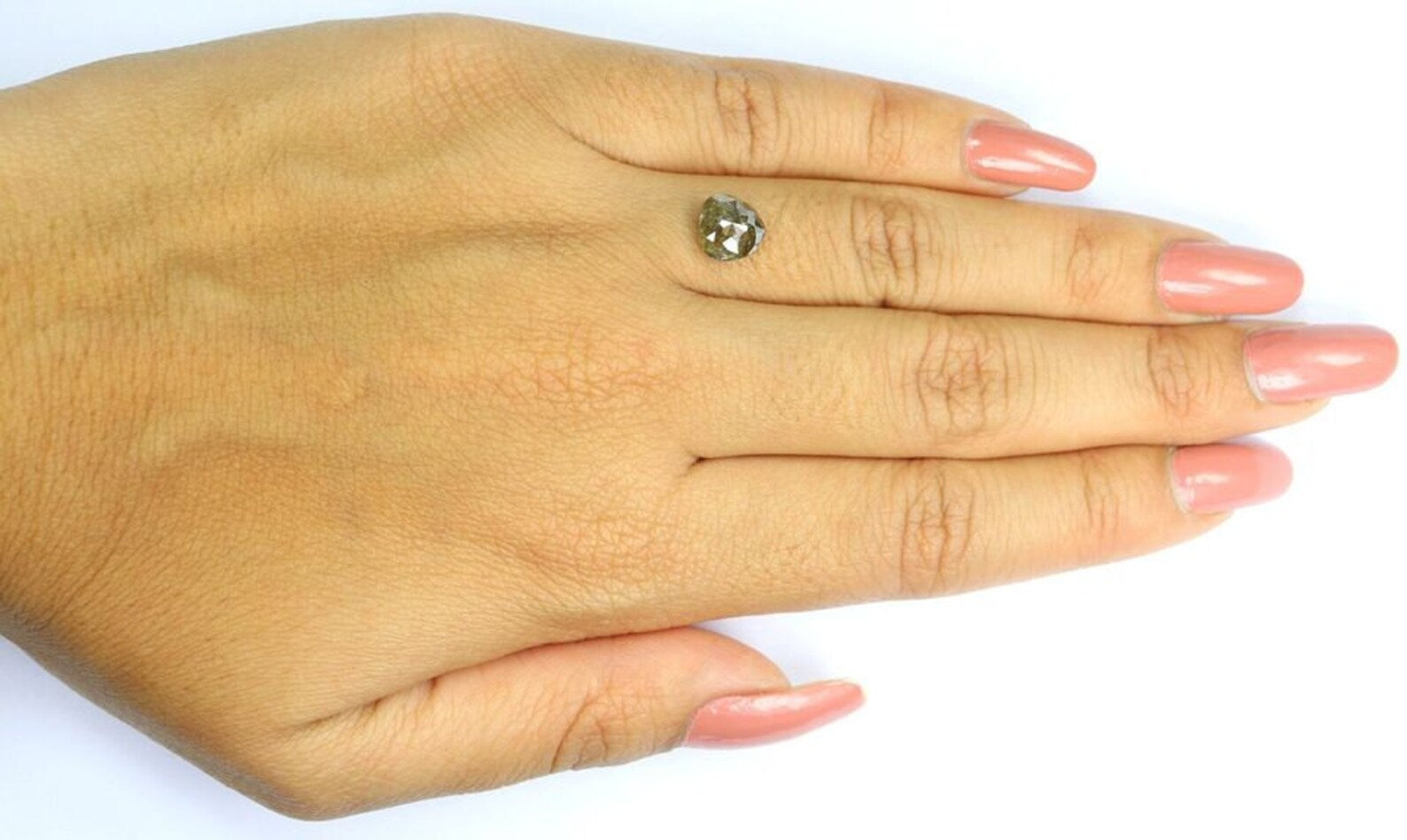 1.48 CT Natural Loose Pear Shape Diamond Green Brown Color Pear Shape Diamond 7.25 MM Natural Loose Diamond Pear Rose Cut Diamond NQ8692