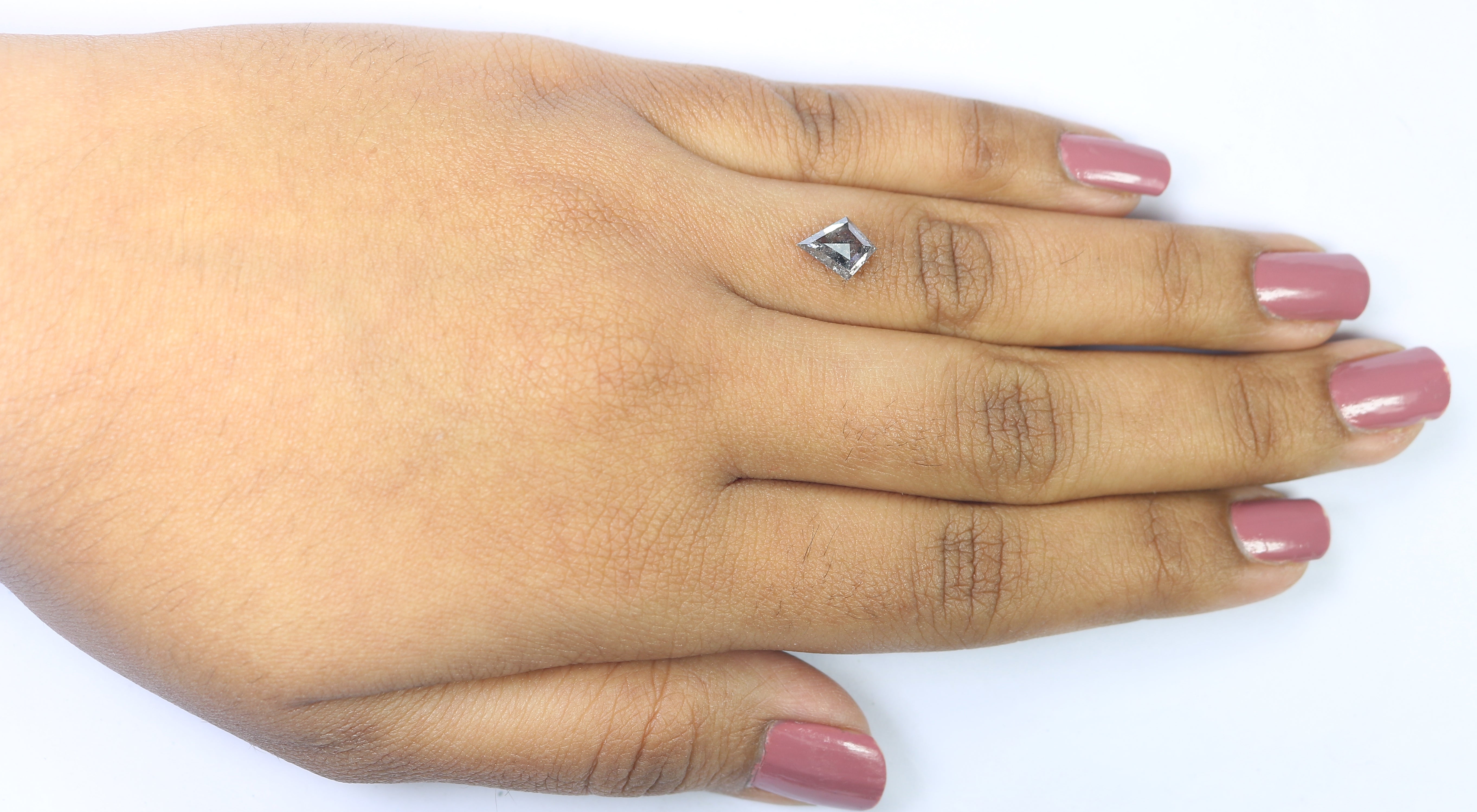 1.05 CT Natural Loose Kite Cut Diamond Salt And Pepper Diamond 8.55 MM Natural Loose Diamond Black Grey Color Kite Rose Cut Diamond LQ3325