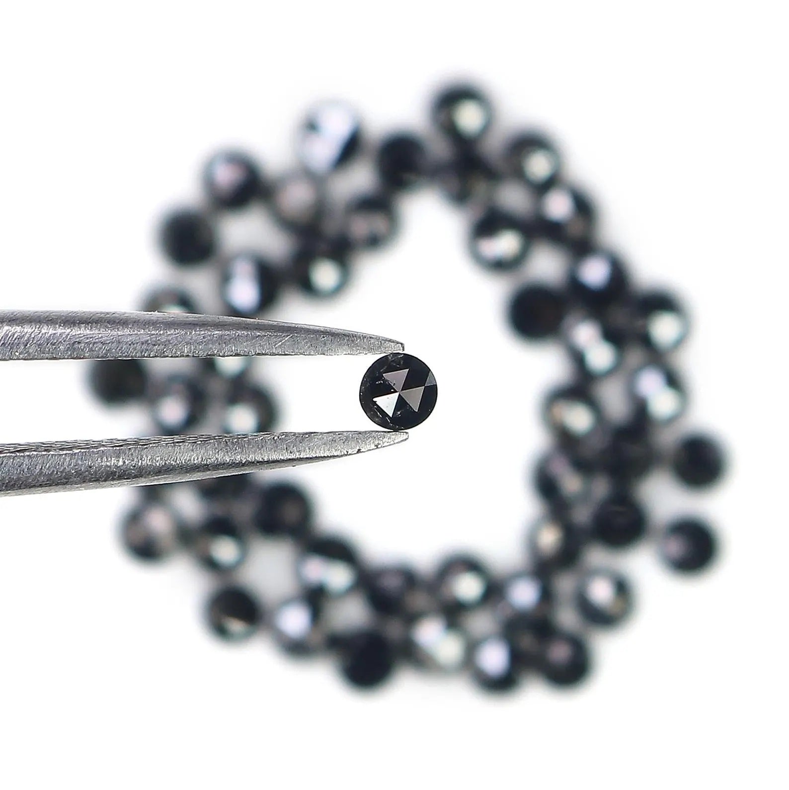 3.32 CT Natural Loose Round Shape Diamond Black Color Round Diamond 2.60 MM Natural Loose Diamond Black Color Round Rose Cut Diamond NQ1798