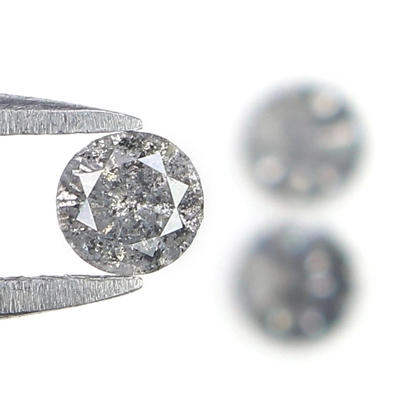 0.52 CT Natural Loose Round Shape Diamond Salt And Pepper Round Diamond 3.50 MM Natural Black Gray Color Round Brilliant Cut Diamond NQ1475