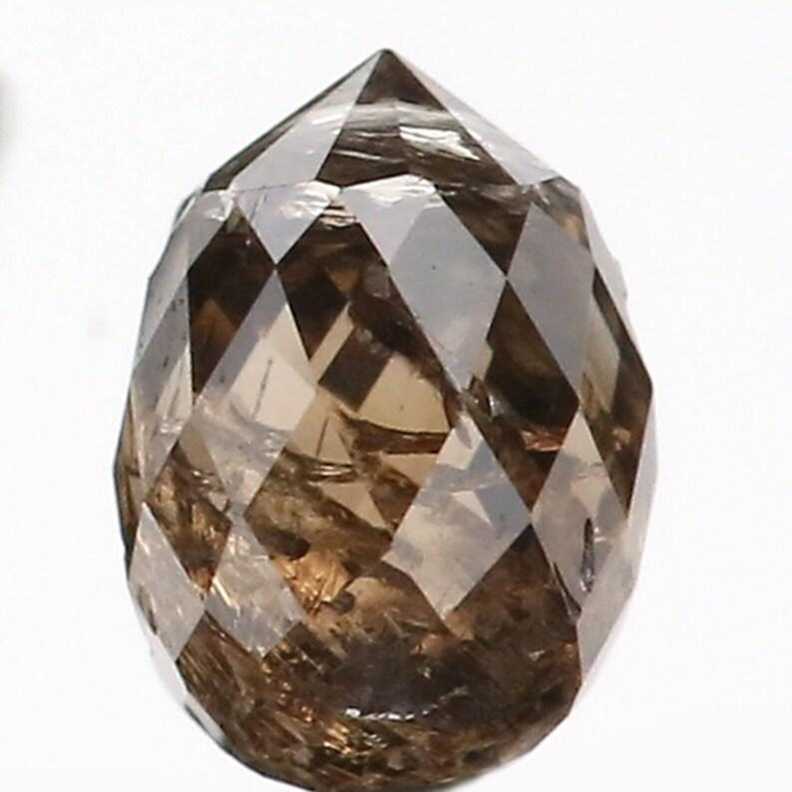 0.67 CT Natural Loose Briolette Shape Diamond Brown Color Drop Cut Diamond 5.30 MM Natural Brown Color Briolette Rose Cut Diamond NQ464