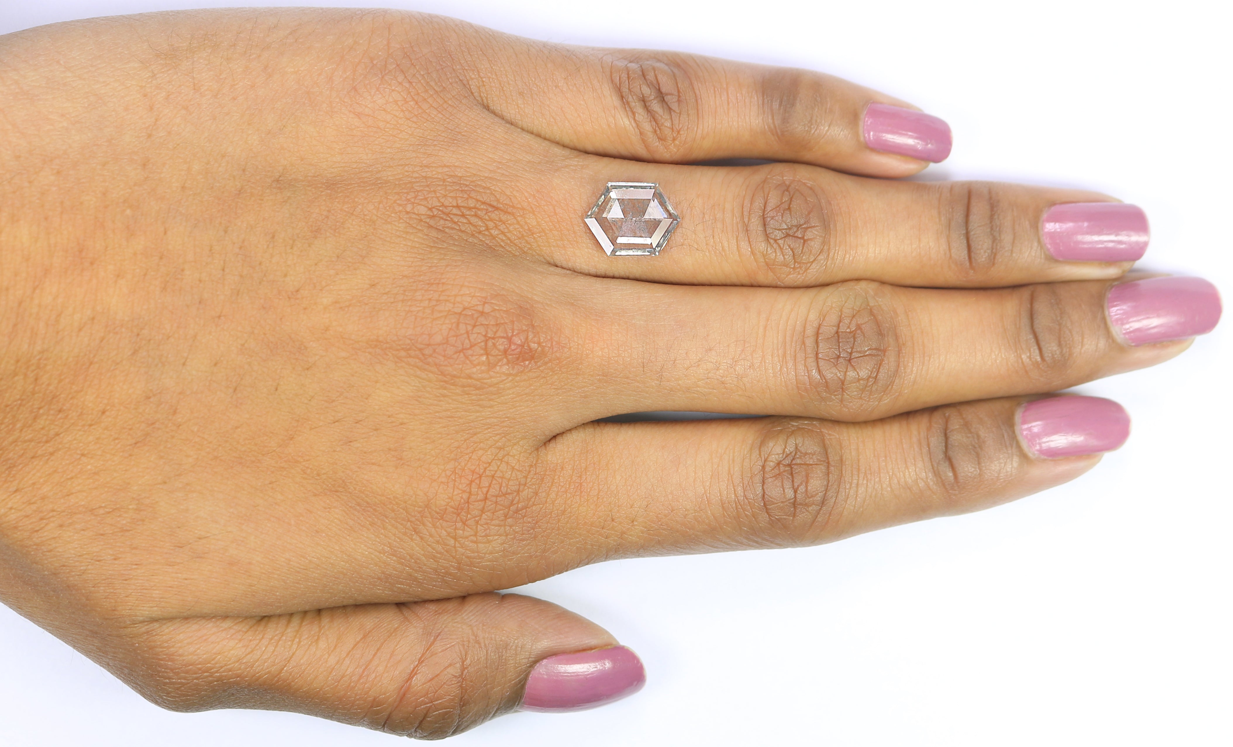 2.09 CT Hexagon Rose Cut Salt And Pepper Lab Grown 10.90 MM Loose Diamond CVD Fancy Black Grey Color Lab Created Antique Cut Diamonds L3568