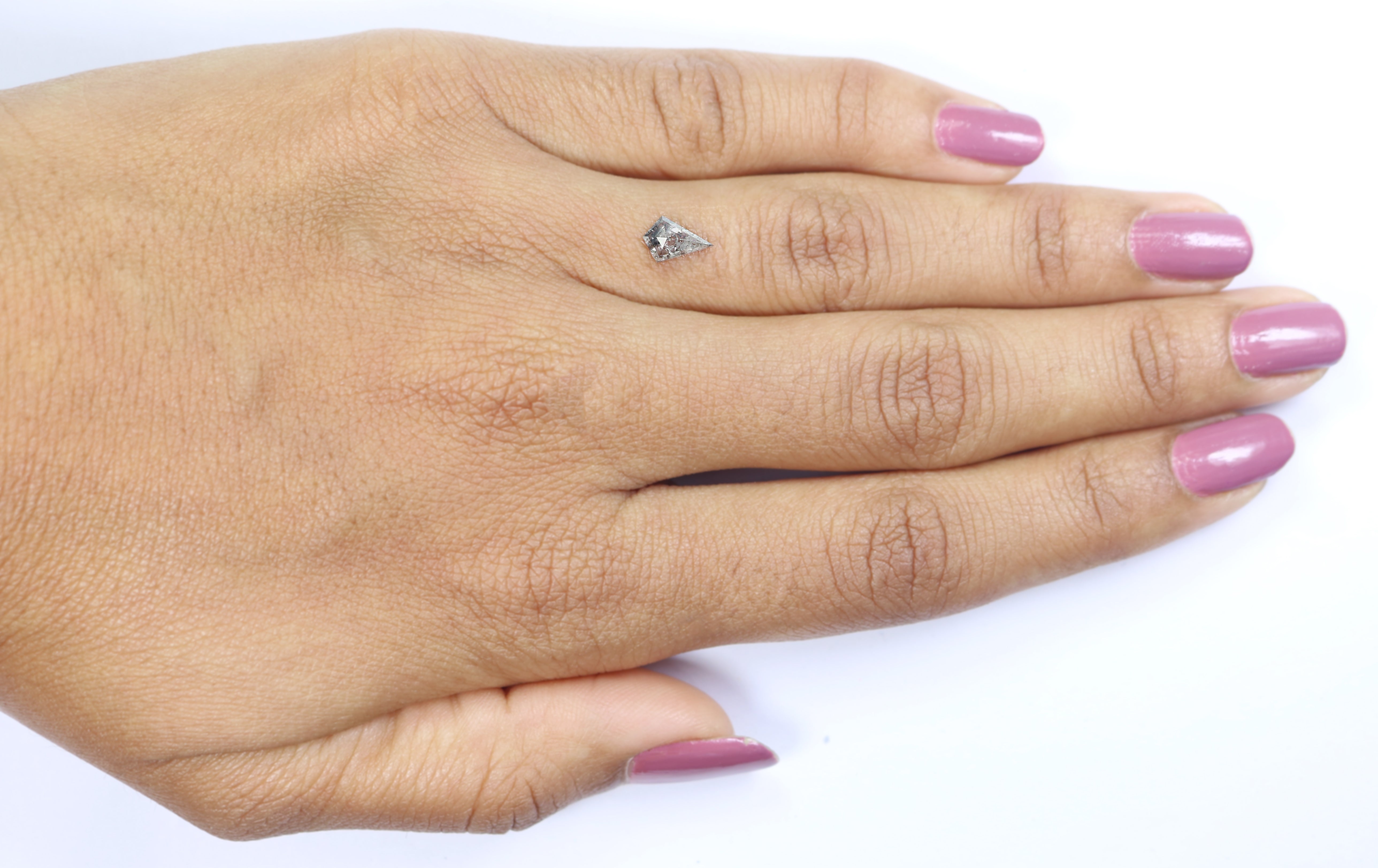 0.54 CT Natural Loose Kite Shape Diamond Salt And Pepper Kite Diamond 7.65 MM Natural Black Grey Color Diamond Kite Rose Cut Diamond N2609