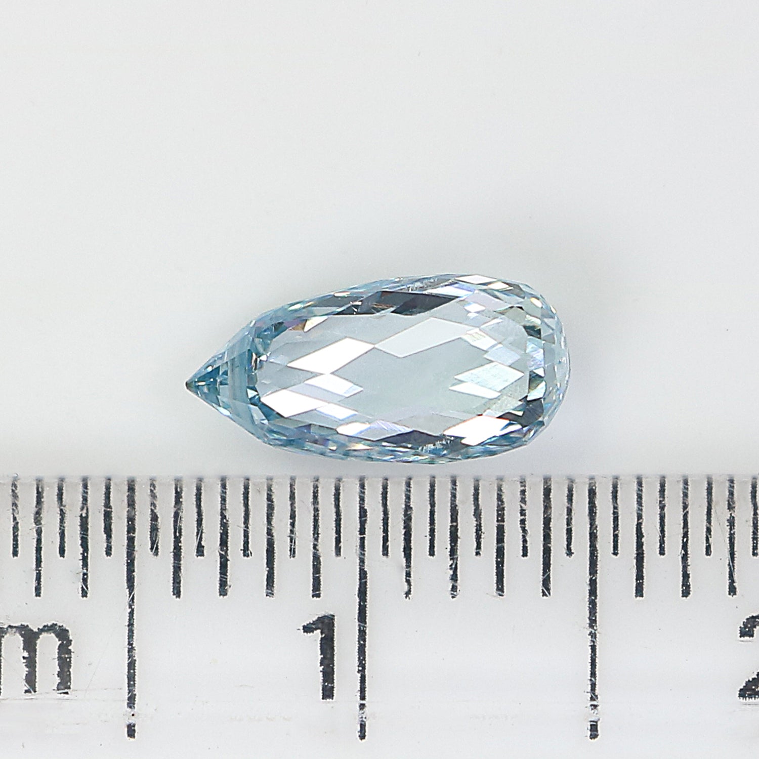 1.06 CT Lab Grown Briolette Cut Diamond Blue Color SI1 Clarity Diamond Lab Grown Diamond CVD Diamond Lab Created Drop Rose Cut Diamond L3305