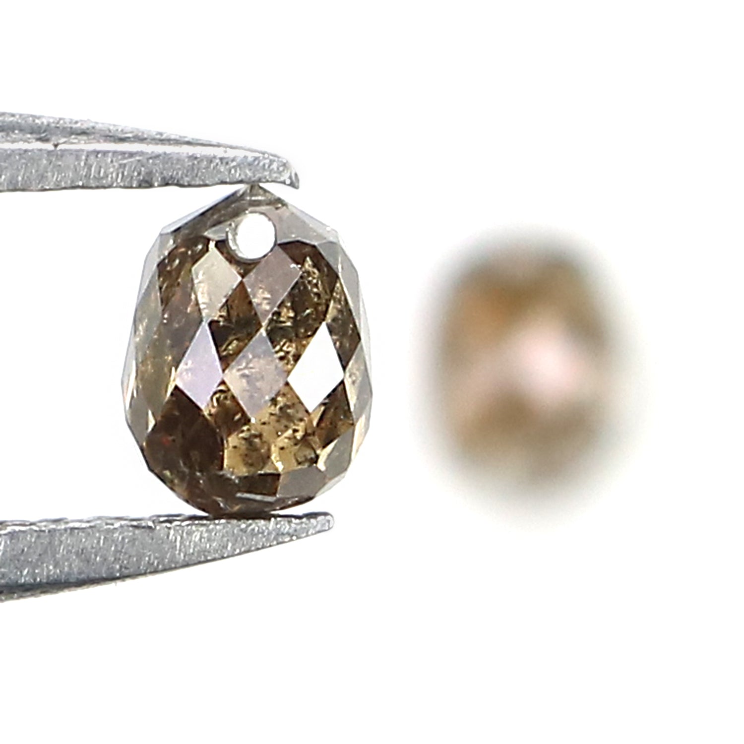 0.92 Ct Natural Loose Briolette Shape Diamond Brown Color Drop Diamond 4.50 MM Natural Loose Brown Color Briolette Rose Cut Diamond LQ9904