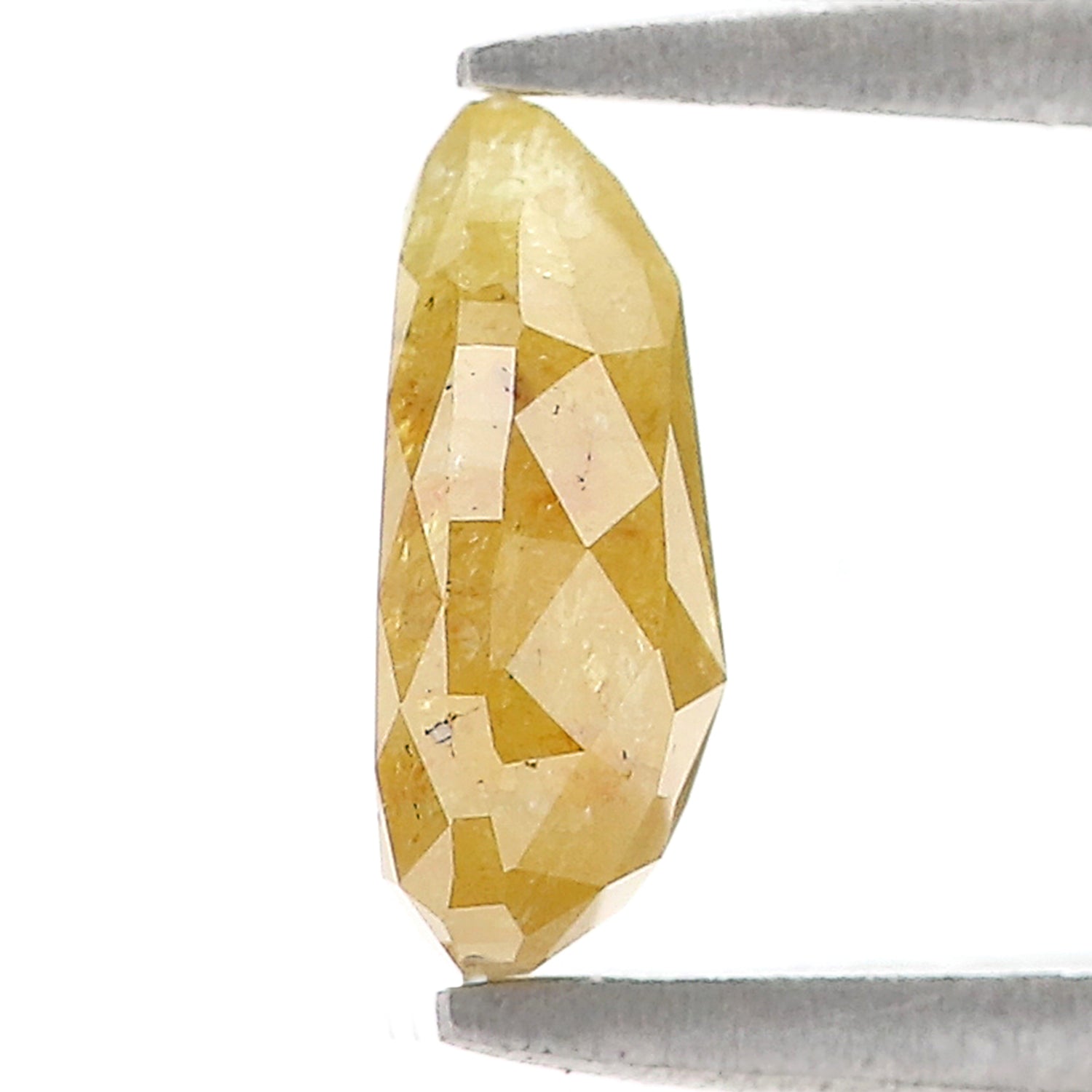 Natural Pear Yellow Diamond 1.21 CT Loose Rose Cut Yellow Stone 8.25 MM Rustic Diamond Pear Diamond For Custom Engagement Ring L3643