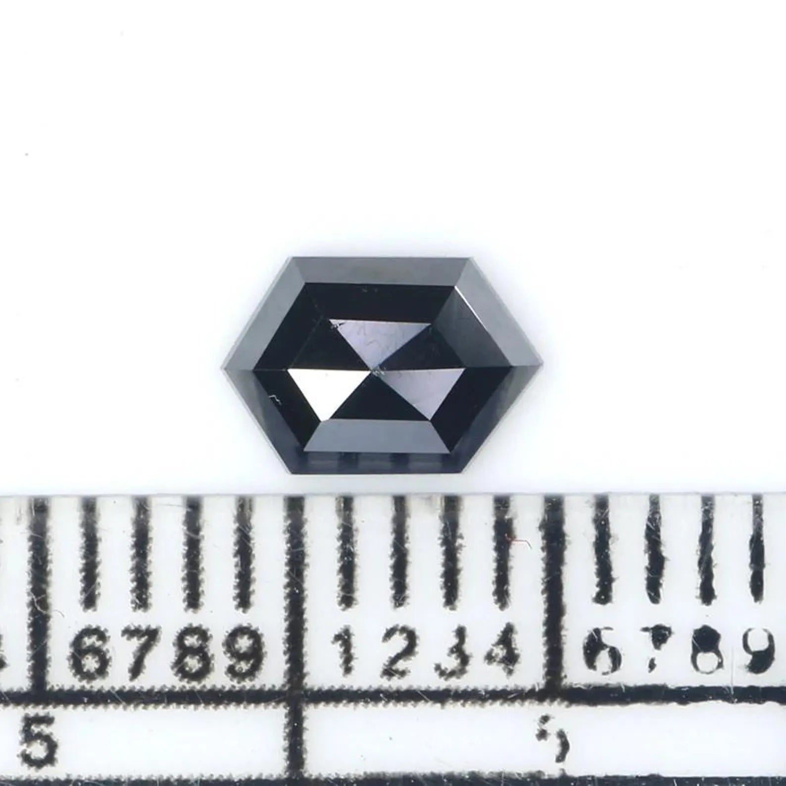0.47 CT Natural Loose Hexagon Shape Diamond Black Color Hexagon Diamond 6.35 MM Natural Loose Black Color Hexagon Rose Cut Diamond NQ2298