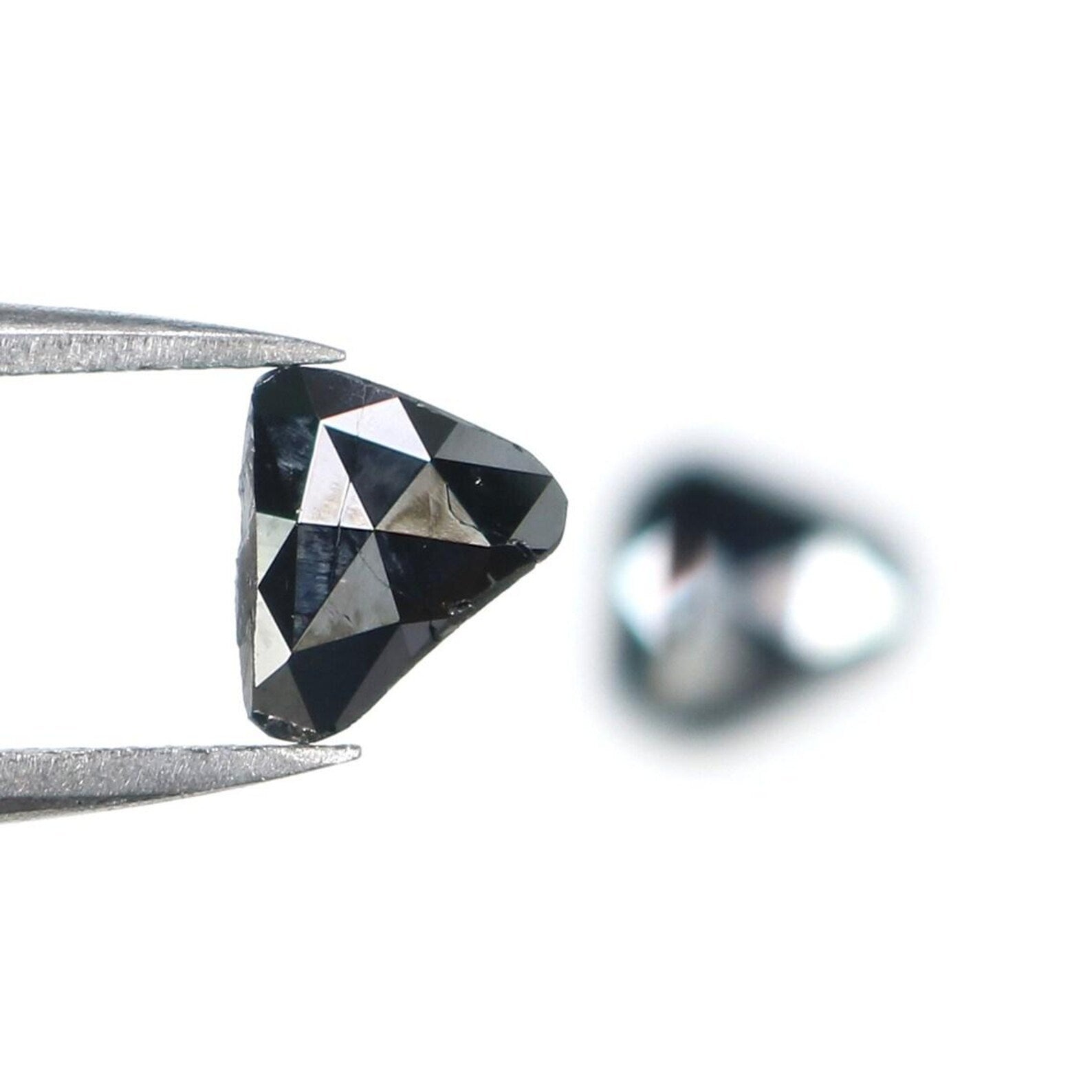 0.77 CT Natural Loose Slice Shape Diamond Black Color Irregular Diamond 6.00 MM Natural Diamond Black Color Slice Rose Cut Diamond NQ2432