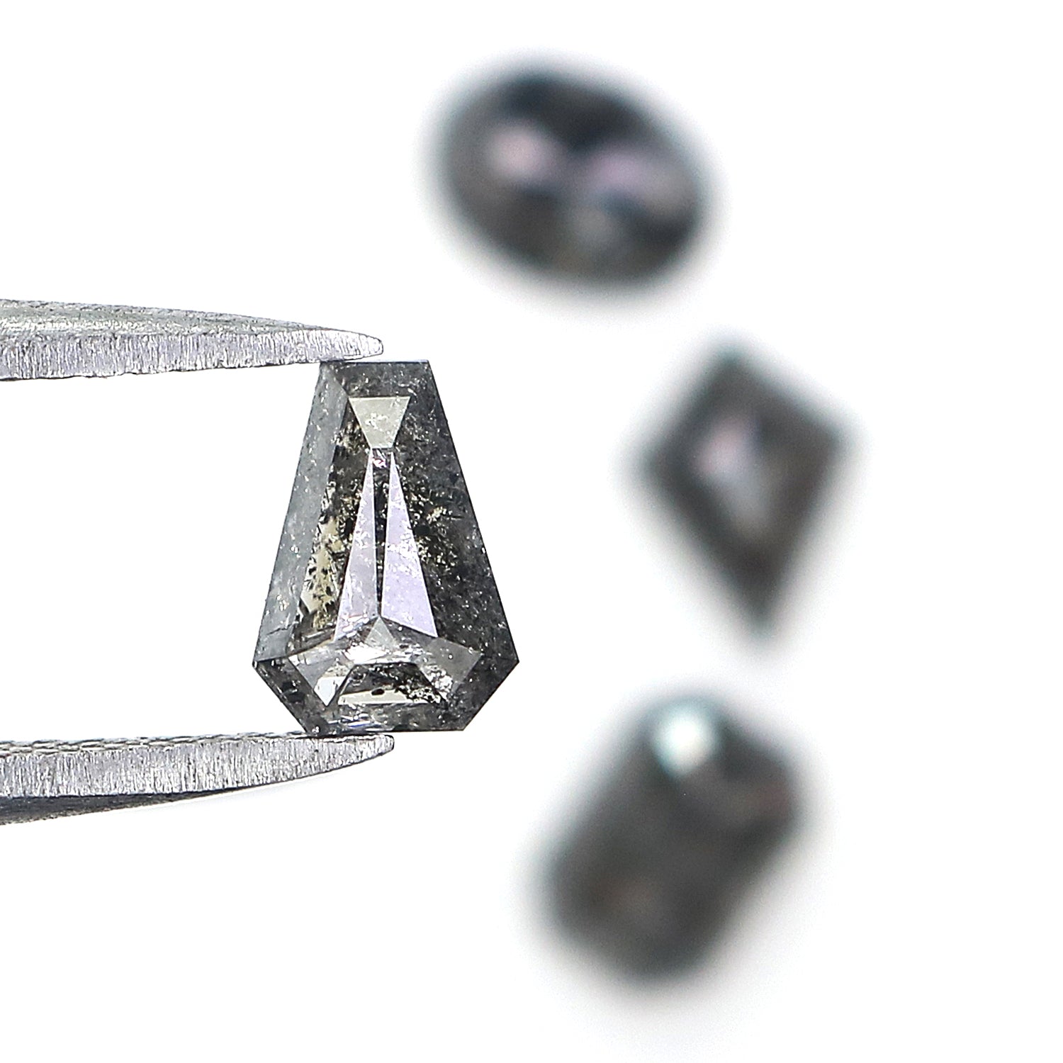2.06 CT Natural Loose Mix Shape Diamond Salt And Pepper Mix Shape Diamond 5.95 MM Natural Black Grey Color Mix Shape Rose Cut Diamond QL797