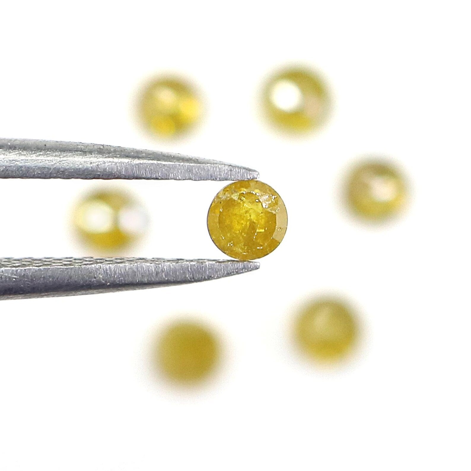 1.37 CT Natural Loose Round Rose Cut Diamond Yellow Color Round Shape Diamond 3.40 MM Natural Yellow Color Round Rose Cut Diamond NQ2574
