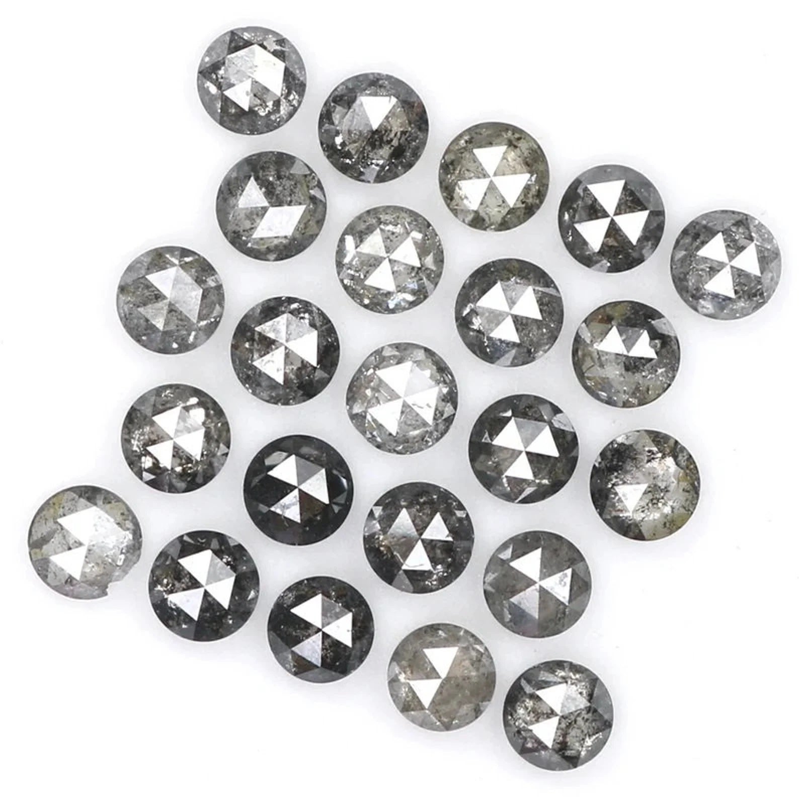 1.11 CT Natural Loose Round Shape Diamond Salt And Pepper Round Cut Diamond 2.20 MM Natural Black Grey Color Round Rose Cut Diamond NQ1836