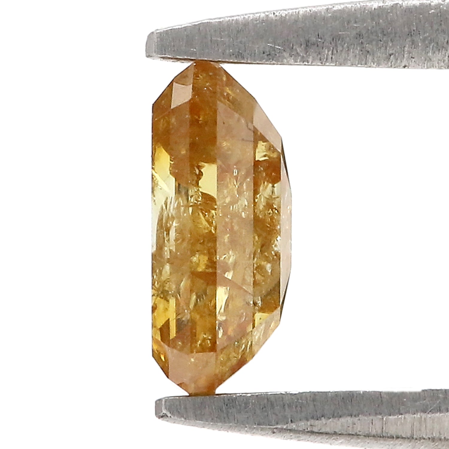 Natural Emerald Yellow Brown Color Diamond 0.88 CT Loose Rose Cut Stone 6.40 MM Rustic Diamond Emerald Diamond For Custom Engagement Ring L3651