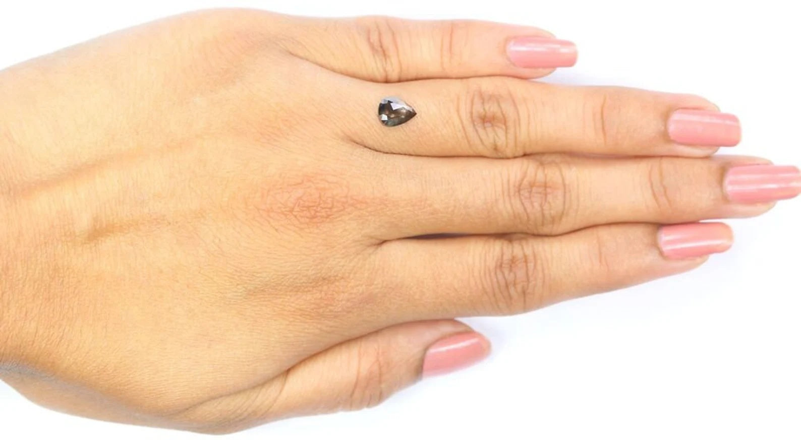 0.72 Ct Natural Loose Pear Shape Diamond Black Brown Color Pear Cut Diamond 7.05 MM Natural Loose Diamond Pear Rose Cut Diamond QN124