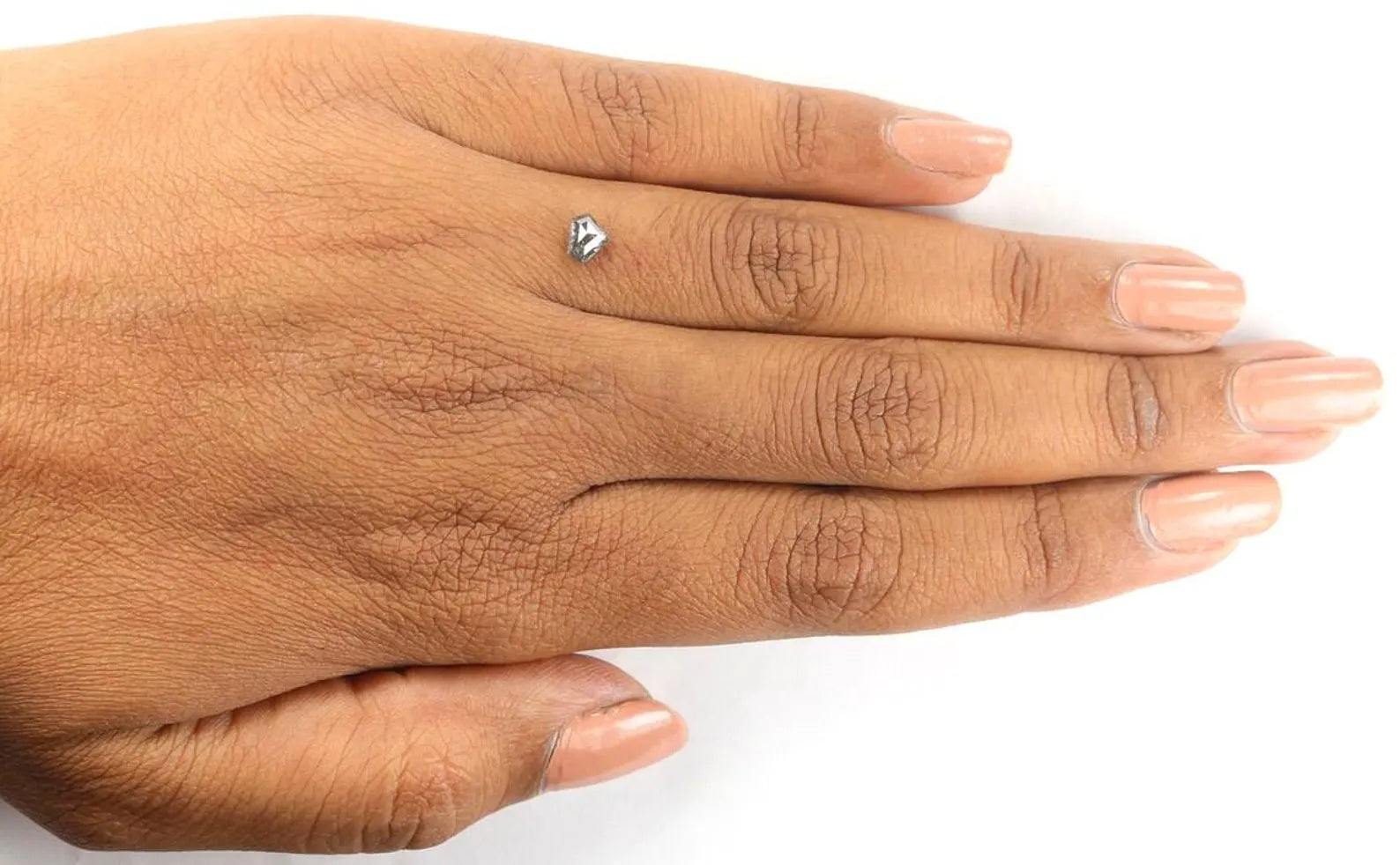 0.37 CT Natural Loose Shield Shape Diamond Salt And Pepper Shield Diamond 4.20 MM Natural Black Gray Color Shield Rose Cut Diamond NQ1184