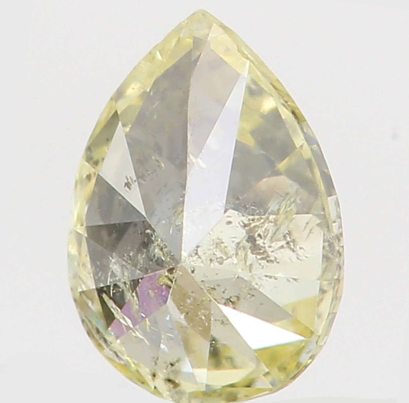 0.16 Ct Natural Loose Diamond Pear Yellow Color I2 Clarity 4.70 MM N7479