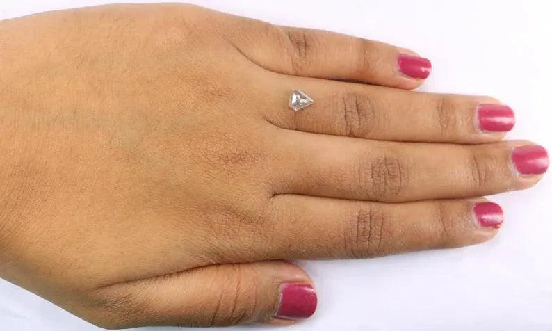 0.49 CT Natural Loose Shield Shape Diamond Grey Color Shield Cut Diamond 6.50 MM Natural Milky Grey Color Shield Rose Cut Diamond NQ7709